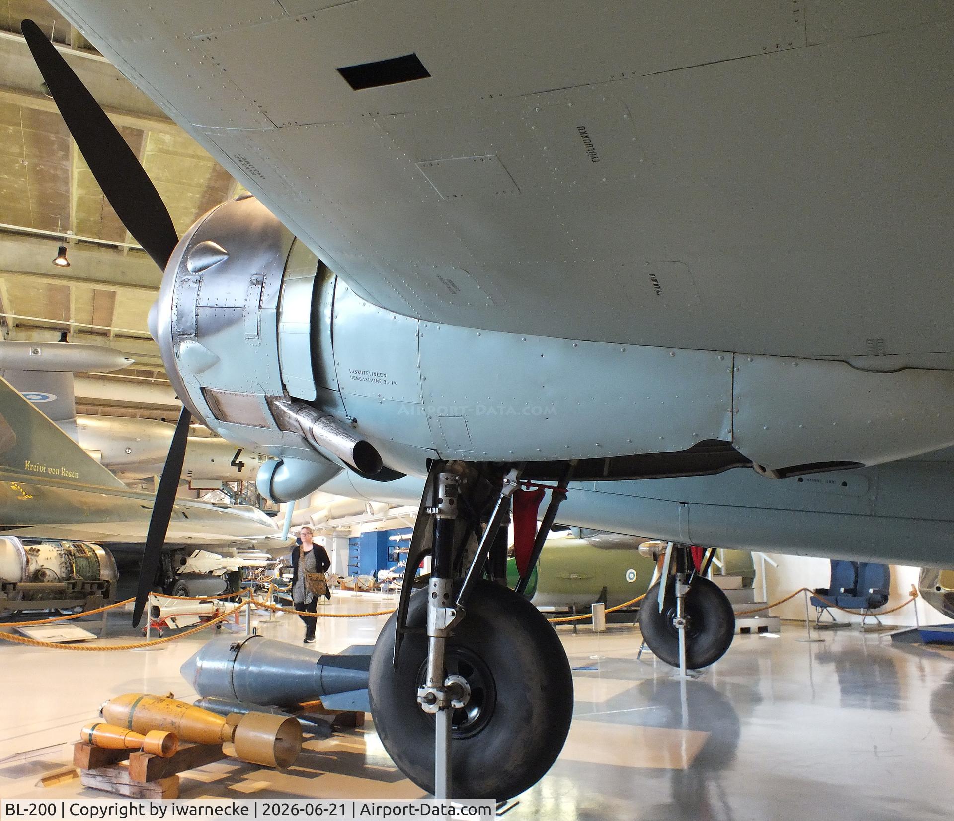 Aircraft BL-200, Bristol Blenheim Mk.IV, c/n VI/3, Bristol Blenheim IV at the Suomen Ilmavoimamuseo (Finnish Air Force Museum, formerly known as Keski-Suomen Ilmailumuseo / Aviation Museum of Central Finland), Jyväskylä-Tikkakoski, photo by iwarnecke