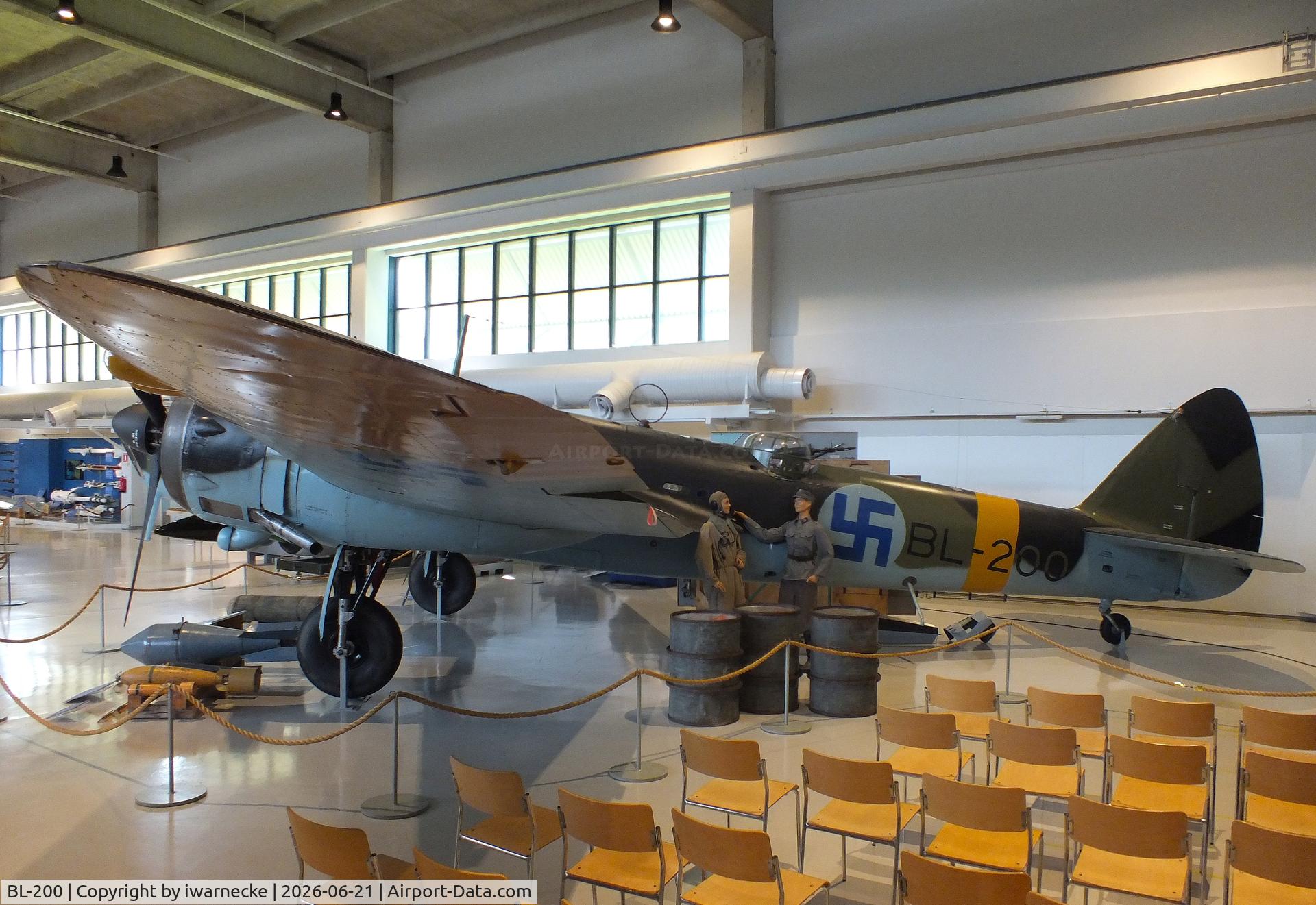 Aircraft BL-200, Bristol Blenheim Mk.IV, c/n VI/3, Bristol Blenheim IV at the Suomen Ilmavoimamuseo (Finnish Air Force Museum, formerly known as Keski-Suomen Ilmailumuseo / Aviation Museum of Central Finland), Jyväskylä-Tikkakoski, photo by iwarnecke