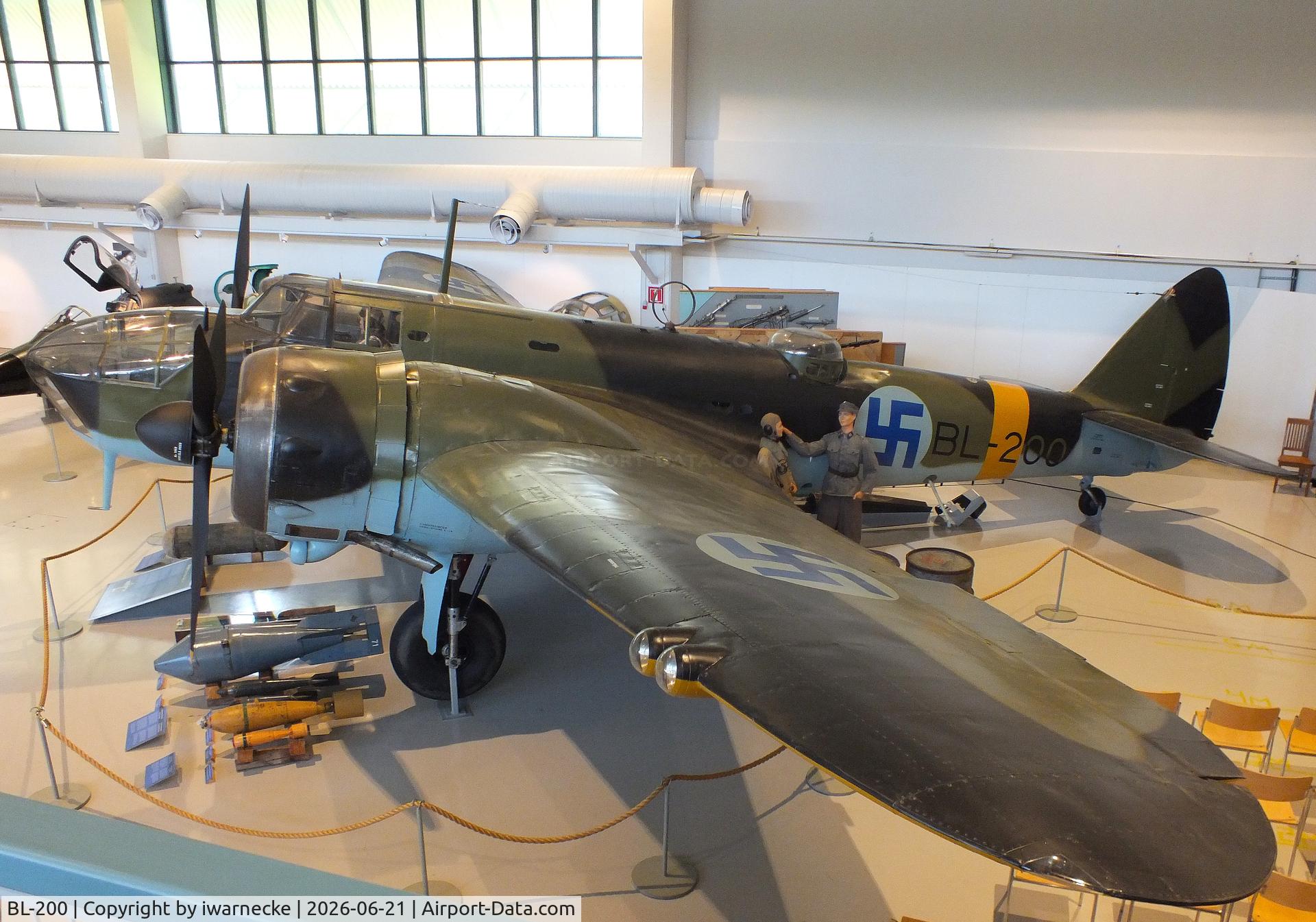Aircraft BL-200, Bristol Blenheim Mk.IV, c/n VI/3, Bristol Blenheim IV at the Suomen Ilmavoimamuseo (Finnish Air Force Museum, formerly known as Keski-Suomen Ilmailumuseo / Aviation Museum of Central Finland), Jyväskylä-Tikkakoski, photo by iwarnecke