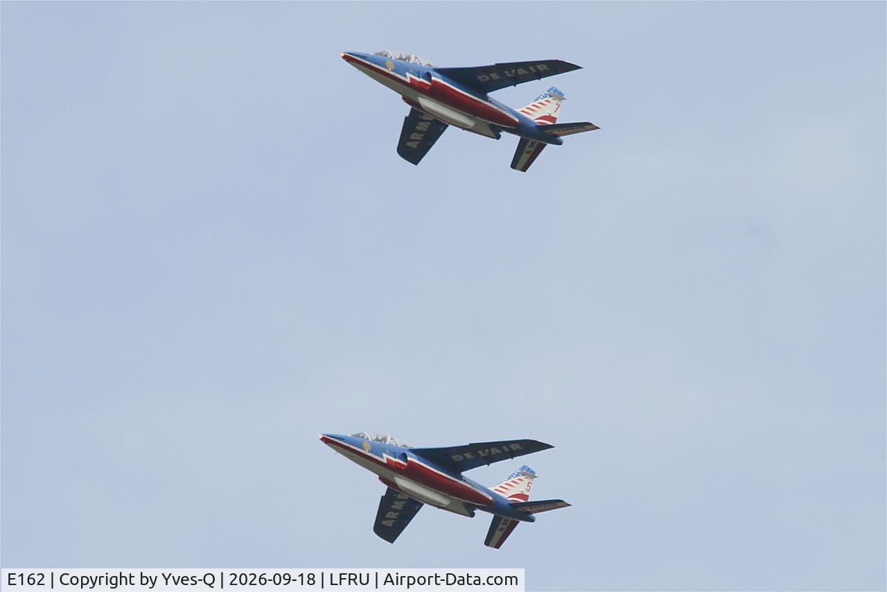 Aircraft E162, Dassault-Dornier Alpha Jet E, c/n E162, Dassault -Dornier Alpha jet , Athos 7 of Patruille de France, On display, Morlaix-Ploujean airport (LFRU-MXN), at LFRU, photo by Yves-Q