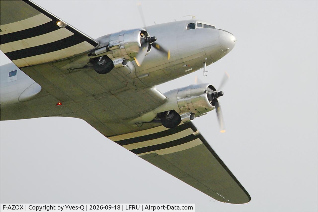 Aircraft F-AZOX, 1945 Douglas DC-3C-S1C3G (C-47B-35-DK), c/n 16604 l/n 33352, Douglas DC-3C-S1C3G, On display, Morlaix-Ploujean airport (LFRU-MXN), at LFRU, photo by Yves-Q