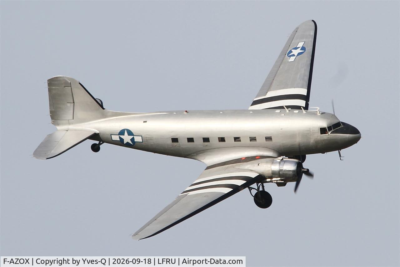 Aircraft F-AZOX, 1945 Douglas DC-3C-S1C3G (C-47B-35-DK), c/n 16604 l/n 33352, Douglas DC-3C-S1C3G, On display, Morlaix-Ploujean airport (LFRU-MXN), at LFRU, photo by Yves-Q