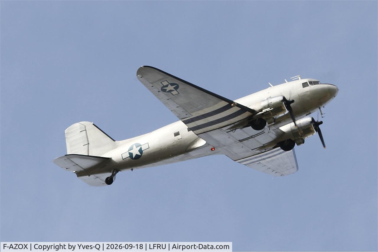 Aircraft F-AZOX, 1945 Douglas DC-3C-S1C3G (C-47B-35-DK), c/n 16604 l/n 33352, Douglas DC-3C-S1C3G, On display, Morlaix-Ploujean airport (LFRU-MXN), at LFRU, photo by Yves-Q