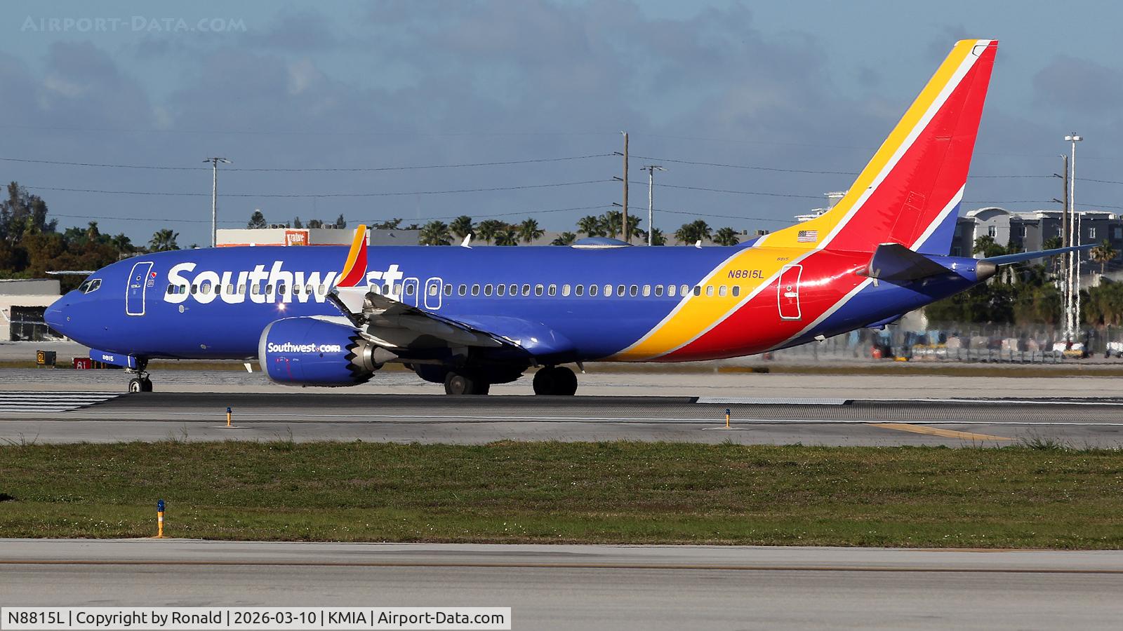 Aircraft N8815L, 2020 Boeing 737-8 MAX, c/n 65473 l/n 7889, at mia, at KMIA, photo by Ronald