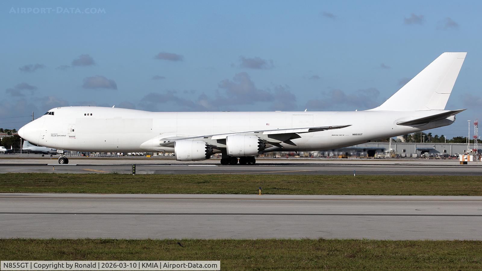 Aircraft N855GT, 2013 Boeing 747-87UF, c/n 37567 l/n 1476, at mia, at KMIA, photo by Ronald
