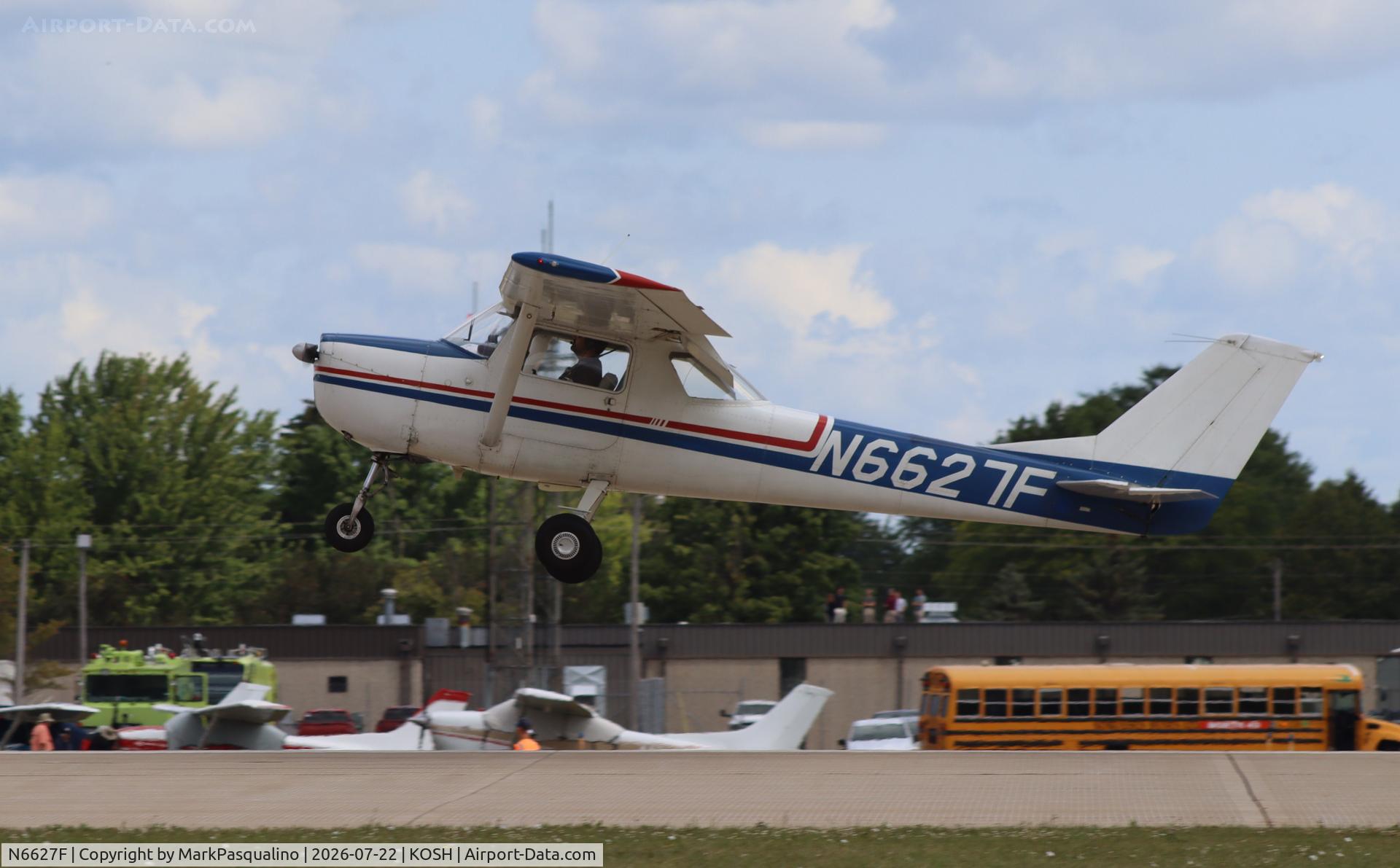 Aircraft N6627F, 1966 Cessna 150F, c/n 15063227, Cessna 150F, at KOSH, photo by MarkPasqualino