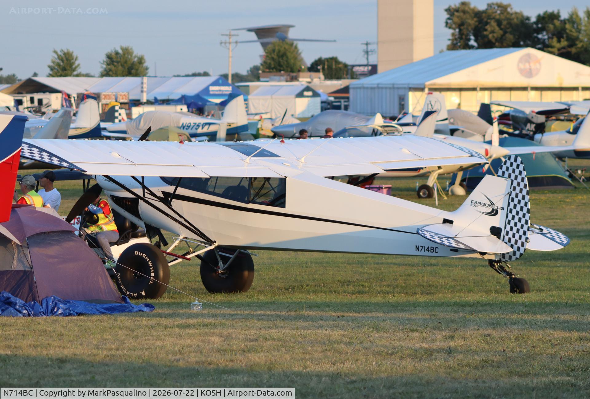 Aircraft N714BC, 2026 Cub Crafters Carbon Cub EX-3, c/n CCK-2000-0144, Cub Crafters Carbon Cub X-3, at KOSH, photo by MarkPasqualino
