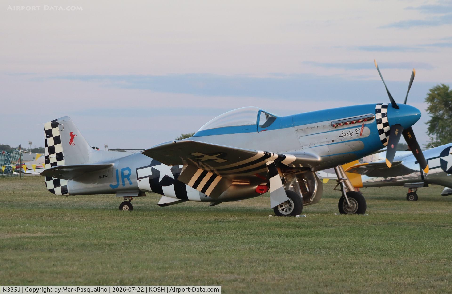 Aircraft N335J, 1945 North American P-51D Mustang, c/n 44-74506, North American P-51D, at KOSH, photo by MarkPasqualino