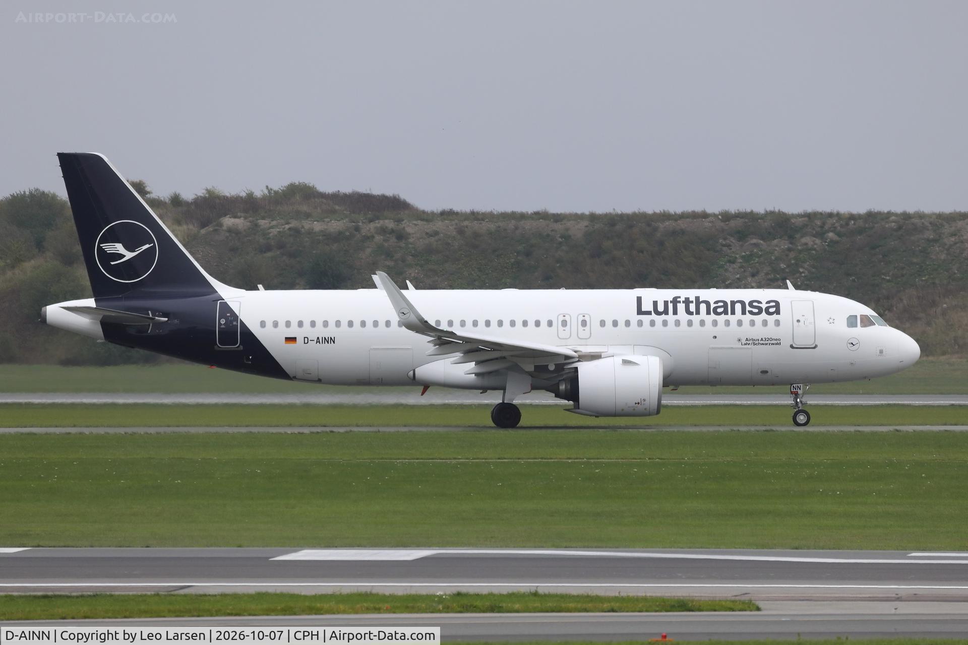 Aircraft D-AINN, 2018 Airbus A320-271N, c/n 8491, Copenhagen 7.10.2026, at CPH, photo by Leo Larsen