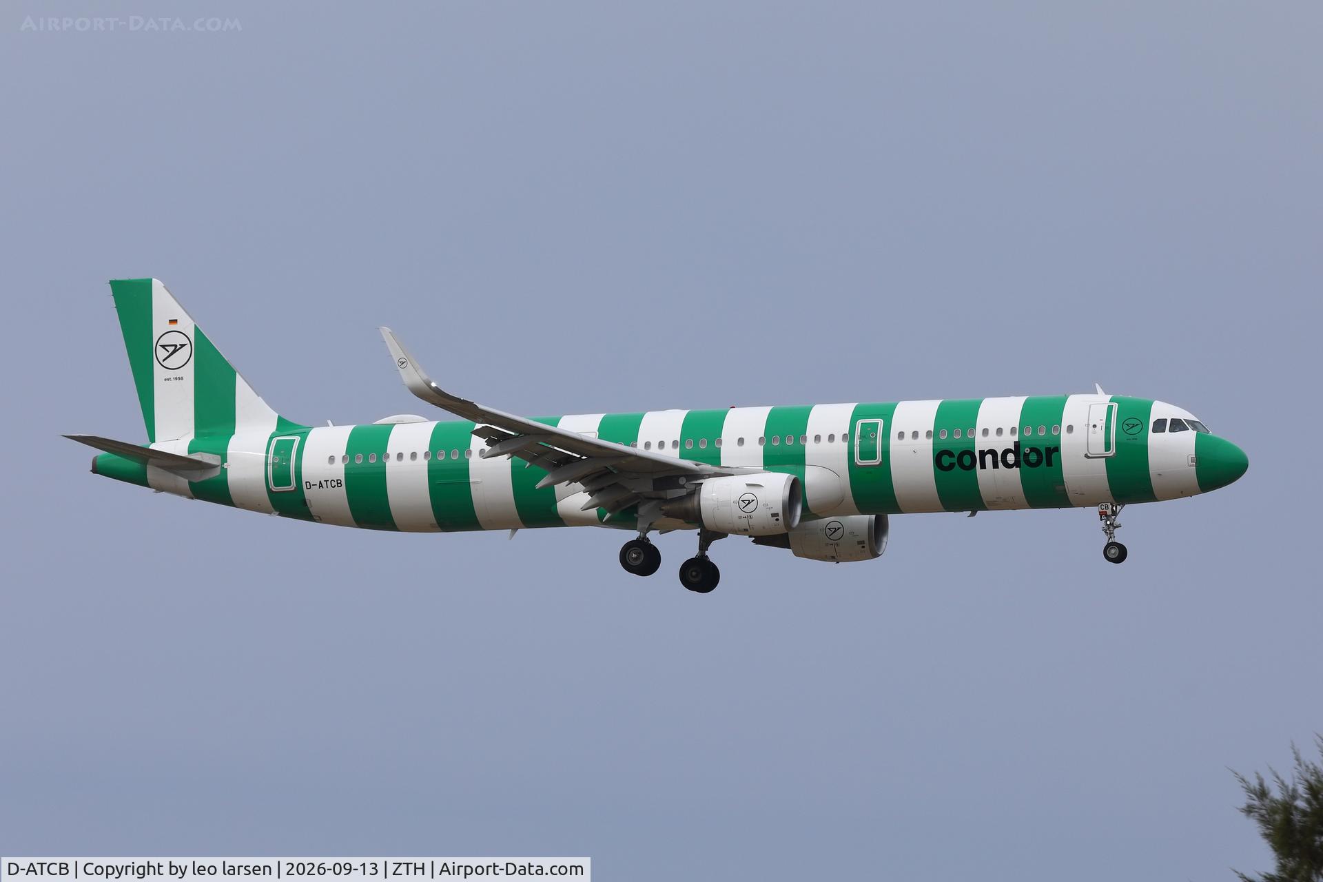 Aircraft D-ATCB, 2015 Airbus A321-211, c/n 6432, Zakynthos 13.9.2026, at ZTH, photo by leo larsen