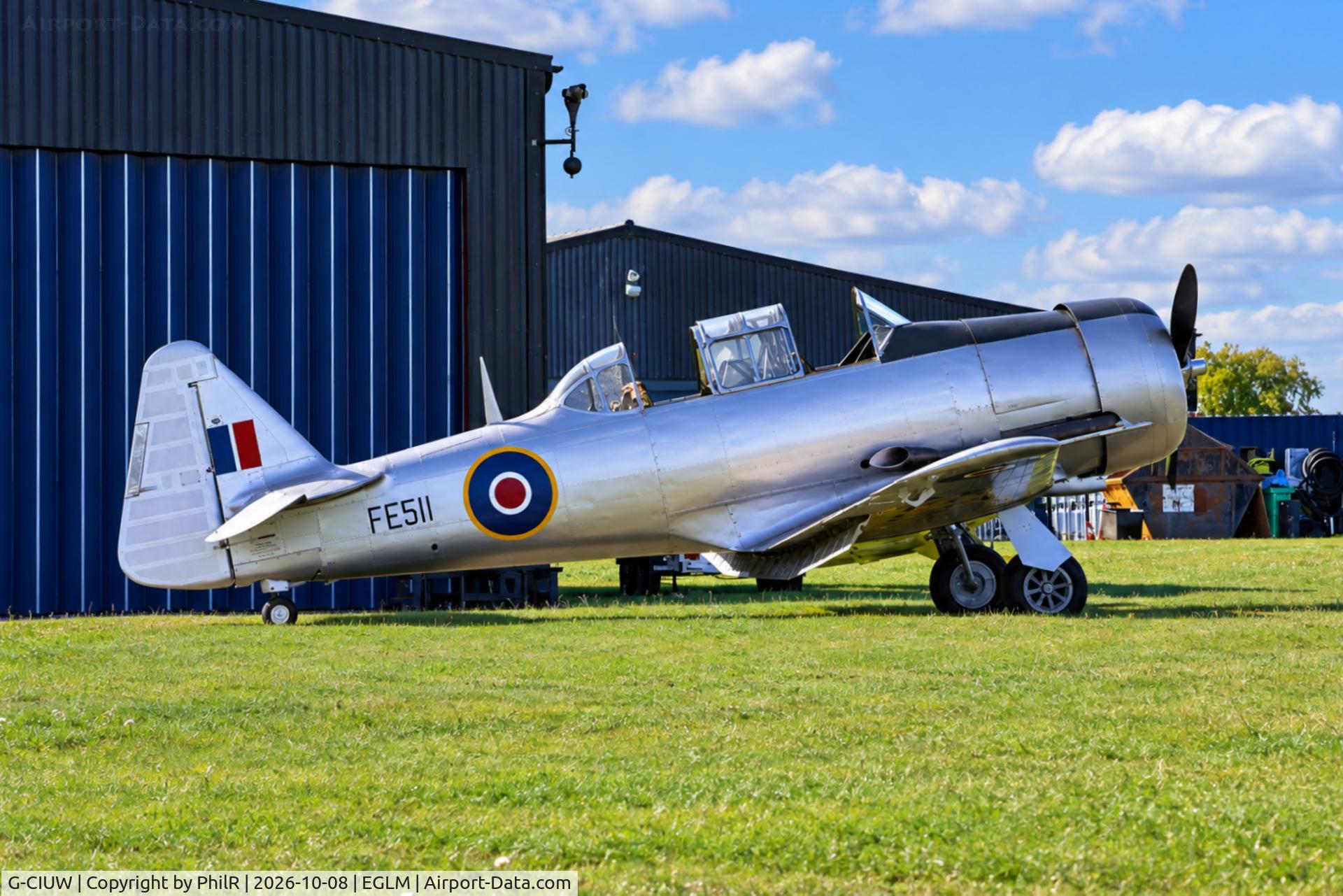 Aircraft G-CIUW, 1942 Noorduyn AT-16 Harvard IIB, c/n 14-245, G-CIUW (FE511) 1942 Noorduyn AT-16 Harvard IIB White Waltham, at EGLM, photo by PhilR