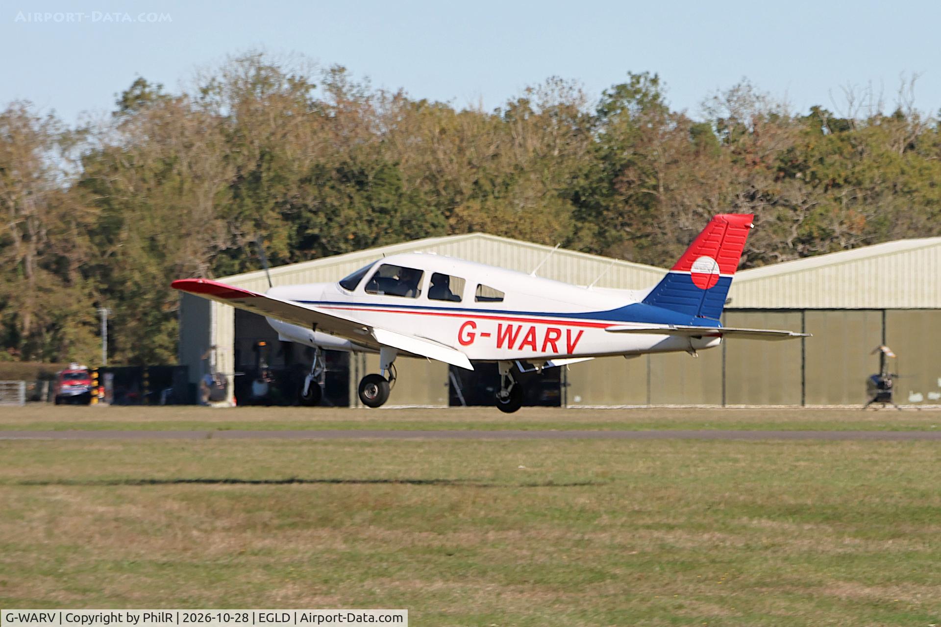 Aircraft G-WARV, 1998 Piper PA-28-161 Cherokee Warrior III, c/n 2842036, G-WARV 1998 Piper PA-28-161 Cherokee Warrior lll Denham, at EGLD, photo by PhilR