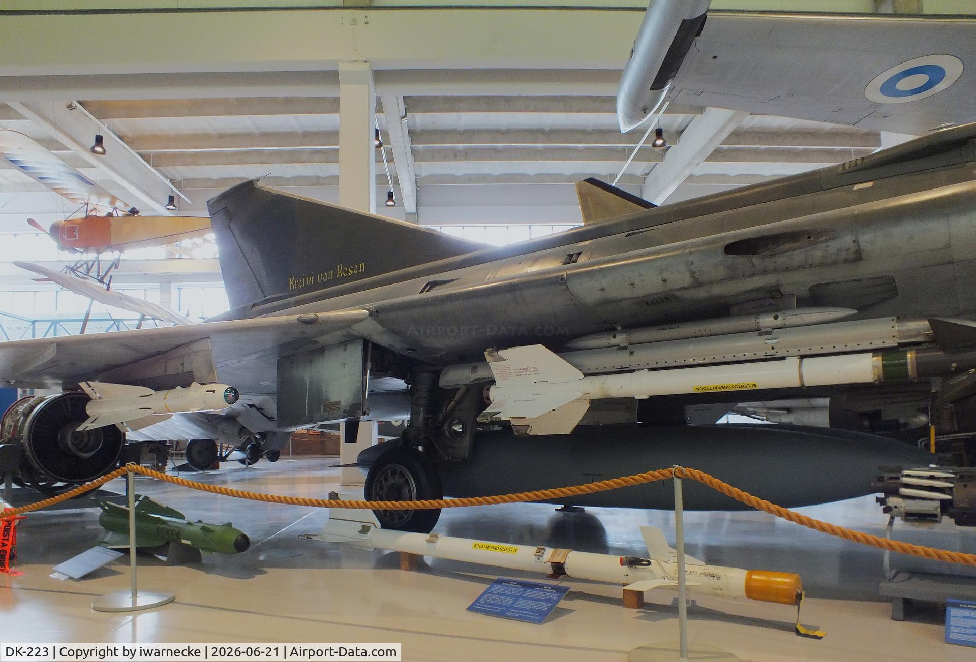 Aircraft DK-223, Saab J-35XS Draken, c/n 35-1312, SAAB J35XS Draken at the Suomen Ilmavoimamuseo (Finnish Air Force Museum, formerly known as Keski-Suomen Ilmailumuseo / Aviation Museum of Central Finland), Jyväskylä-Tikkakoski, photo by iwarnecke