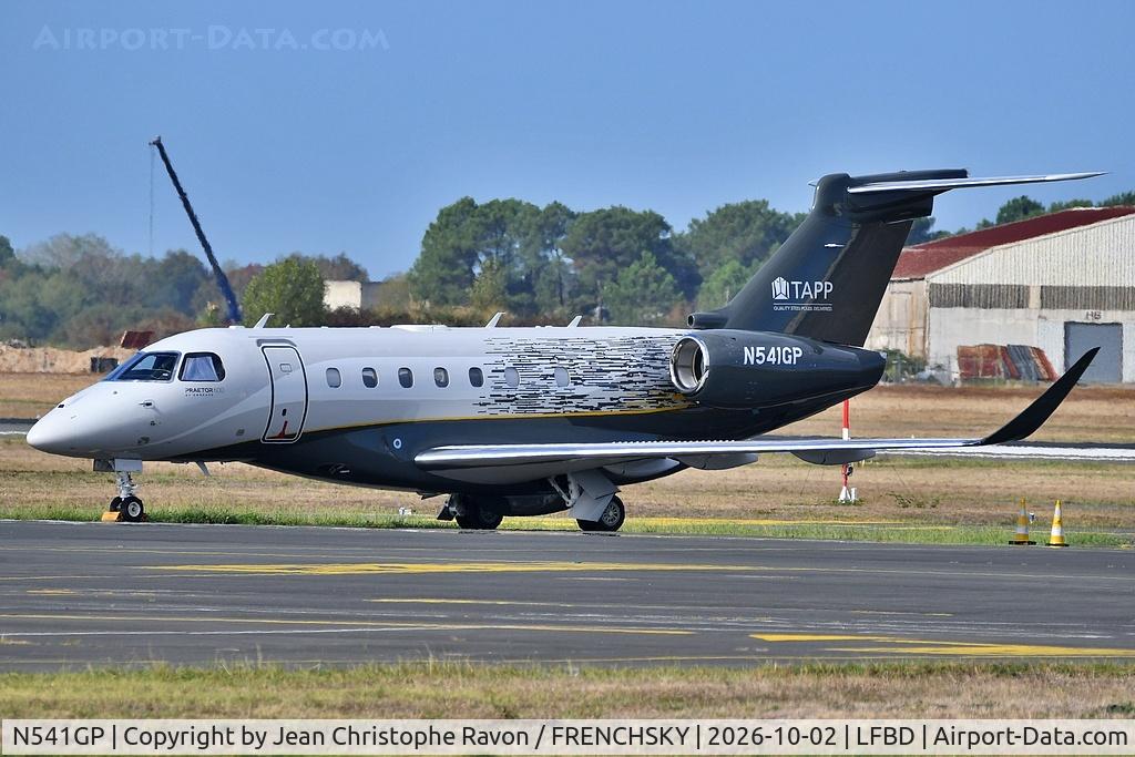 Aircraft N541GP, Embraer Sa EMB-550, c/n 55020269, GP Air Services, at LFBD, photo by Jean Christophe Ravon / FRENCHSKY