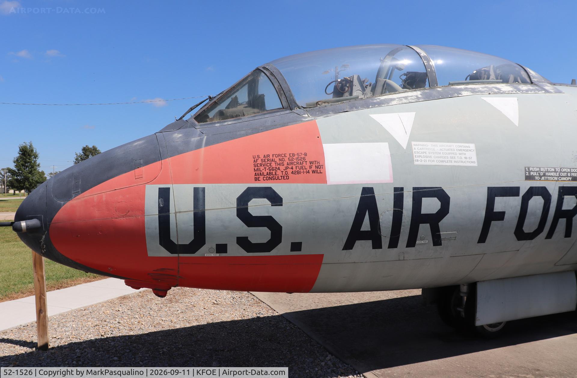 Aircraft 52-1526, 1952 Martin EB-57B Canberra, c/n 109, Martin EB-57B Canbera, at KFOE, photo by MarkPasqualino