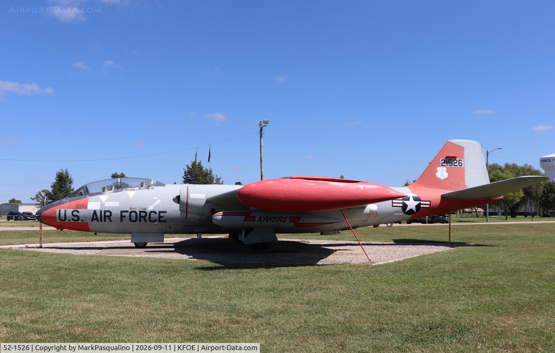 Aircraft 52-1526, 1952 Martin EB-57B Canberra, c/n 109, Martin EB-57B Canbera, at KFOE, photo by MarkPasqualino