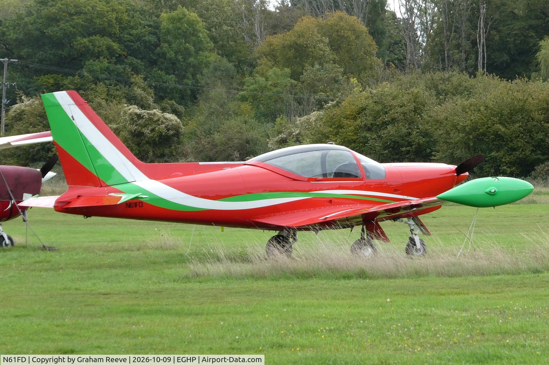 Aircraft N61FD, 1983 SIAI-Marchetti F-260C, c/n 719, Parked at Popham., at EGHP, photo by Graham Reeve