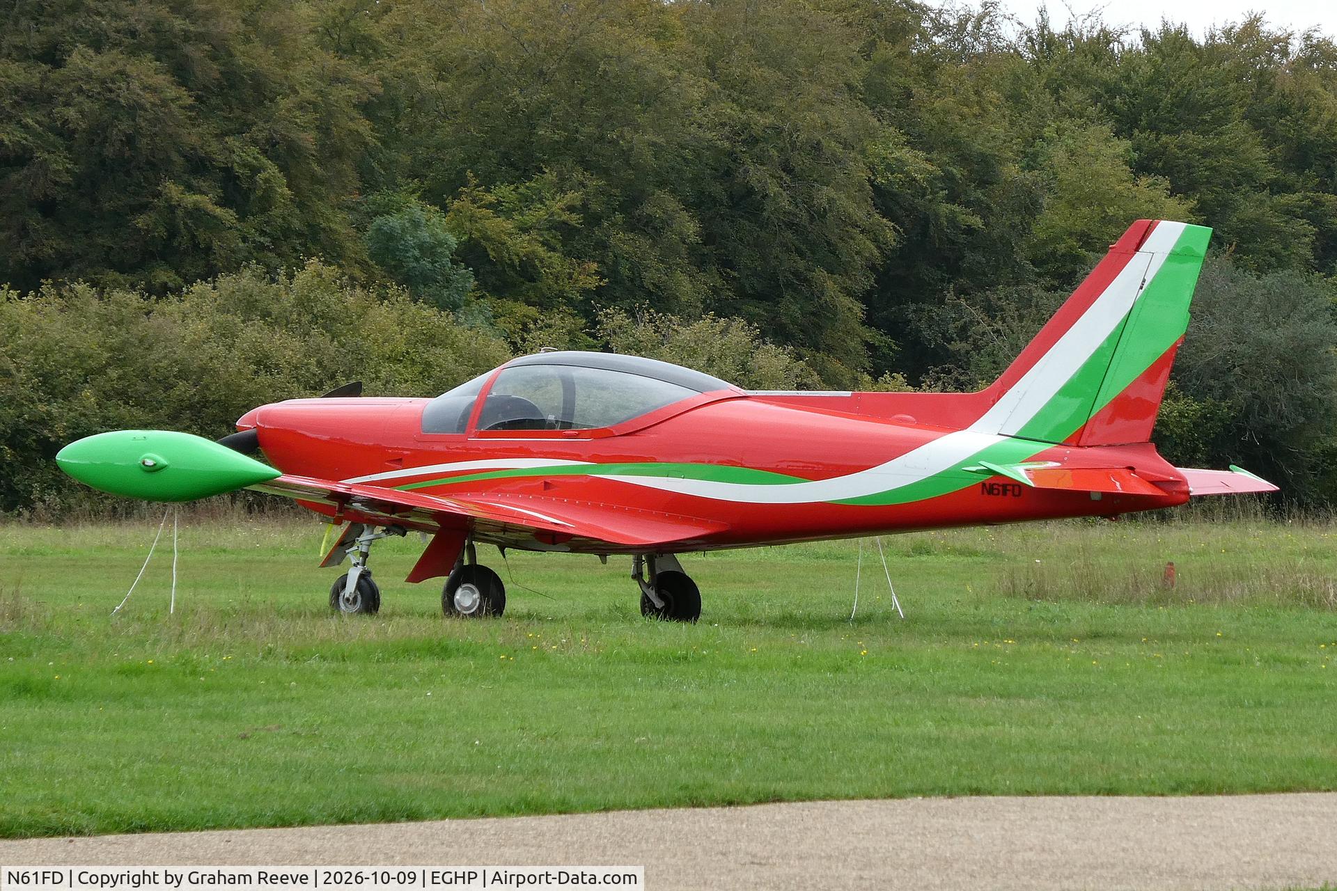 Aircraft N61FD, 1983 SIAI-Marchetti F-260C, c/n 719, Parked at Popham., at EGHP, photo by Graham Reeve
