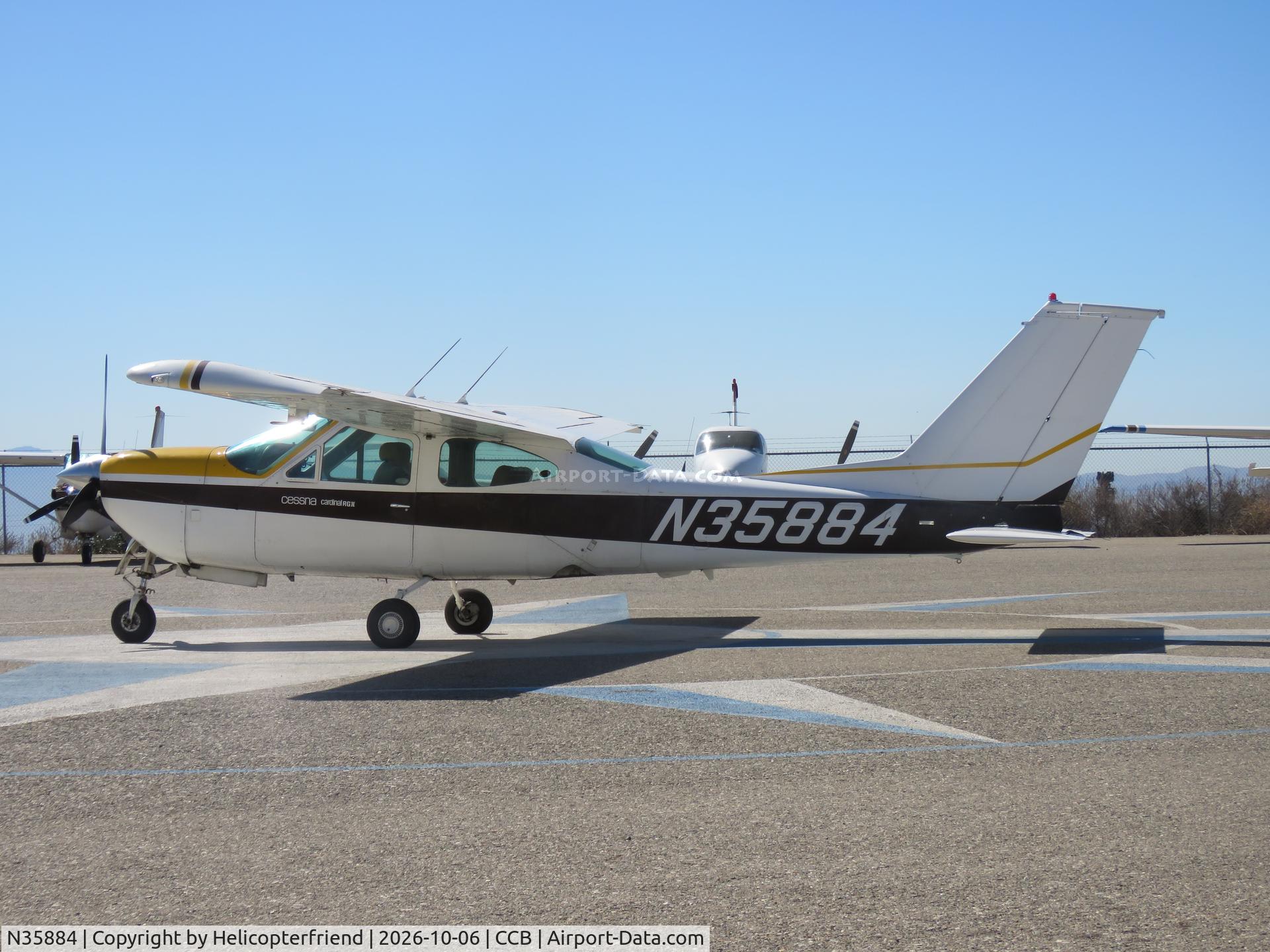 Aircraft N35884, 1976 Cessna 177RG Cardinal, c/n 177RG1070, Parked on the compass, at CCB, photo by Helicopterfriend