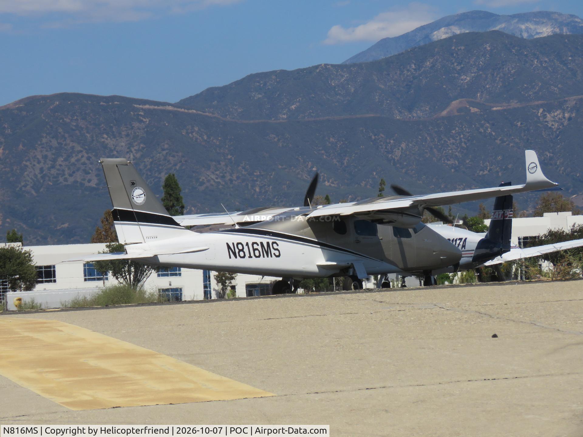 Aircraft N816MS, 2019 Tecnam P-2006T, c/n 302/US, Waiting it's turn to take off, at POC, photo by Helicopterfriend