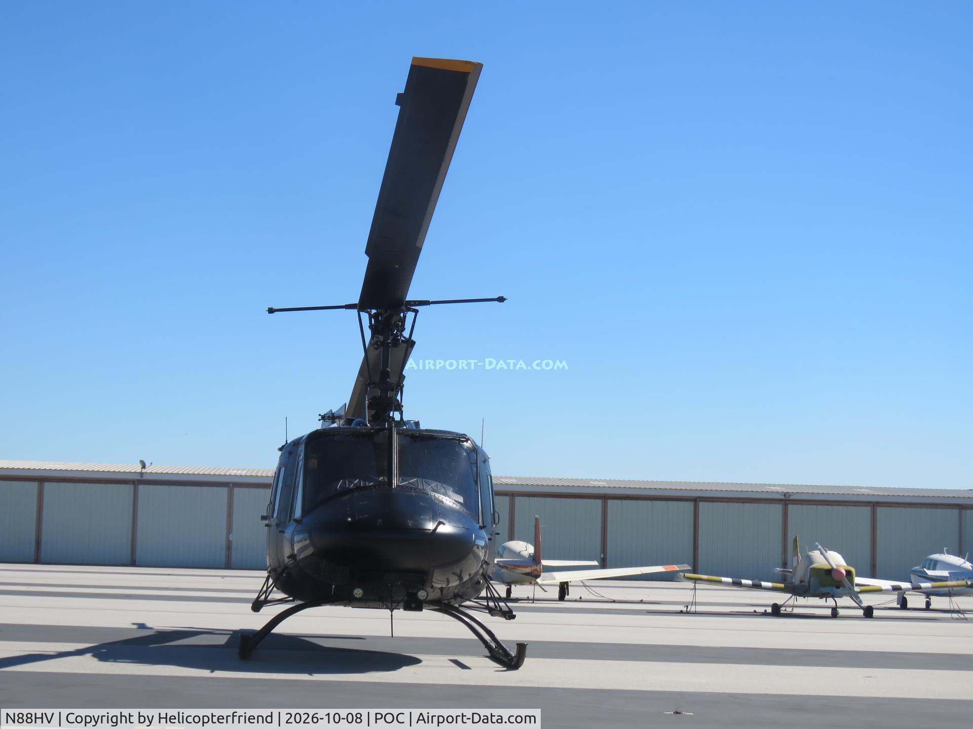 Aircraft N88HV, 1980 Bell 212S Eagle Single, c/n 31118, Single Honeywell T53, at POC, photo by Helicopterfriend