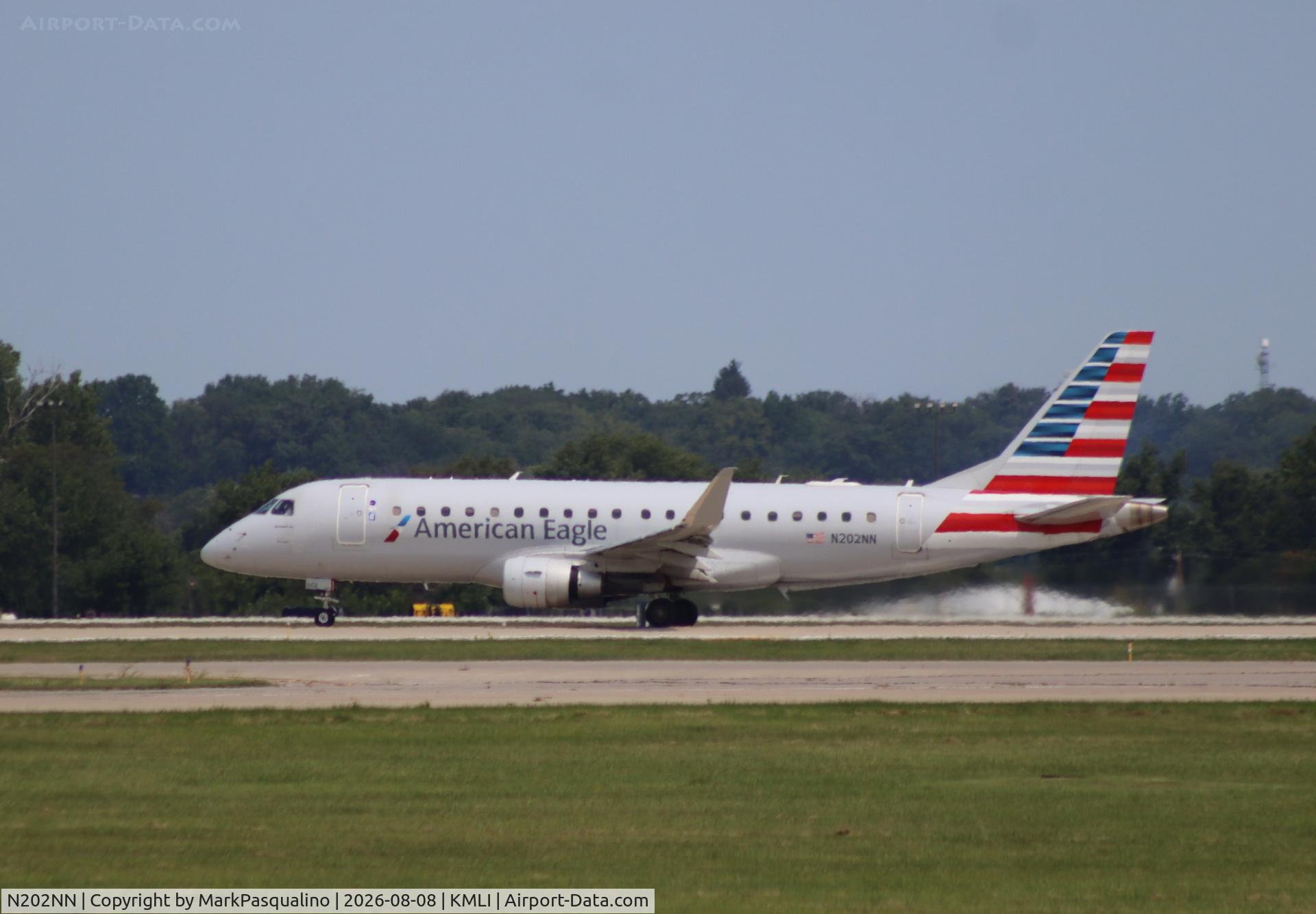 Aircraft N202NN, 2015 Embraer 175LR (ERJ-170-200LR), c/n 17000467 l/n 002, ERJ-170-200LR, at KMLI, photo by MarkPasqualino