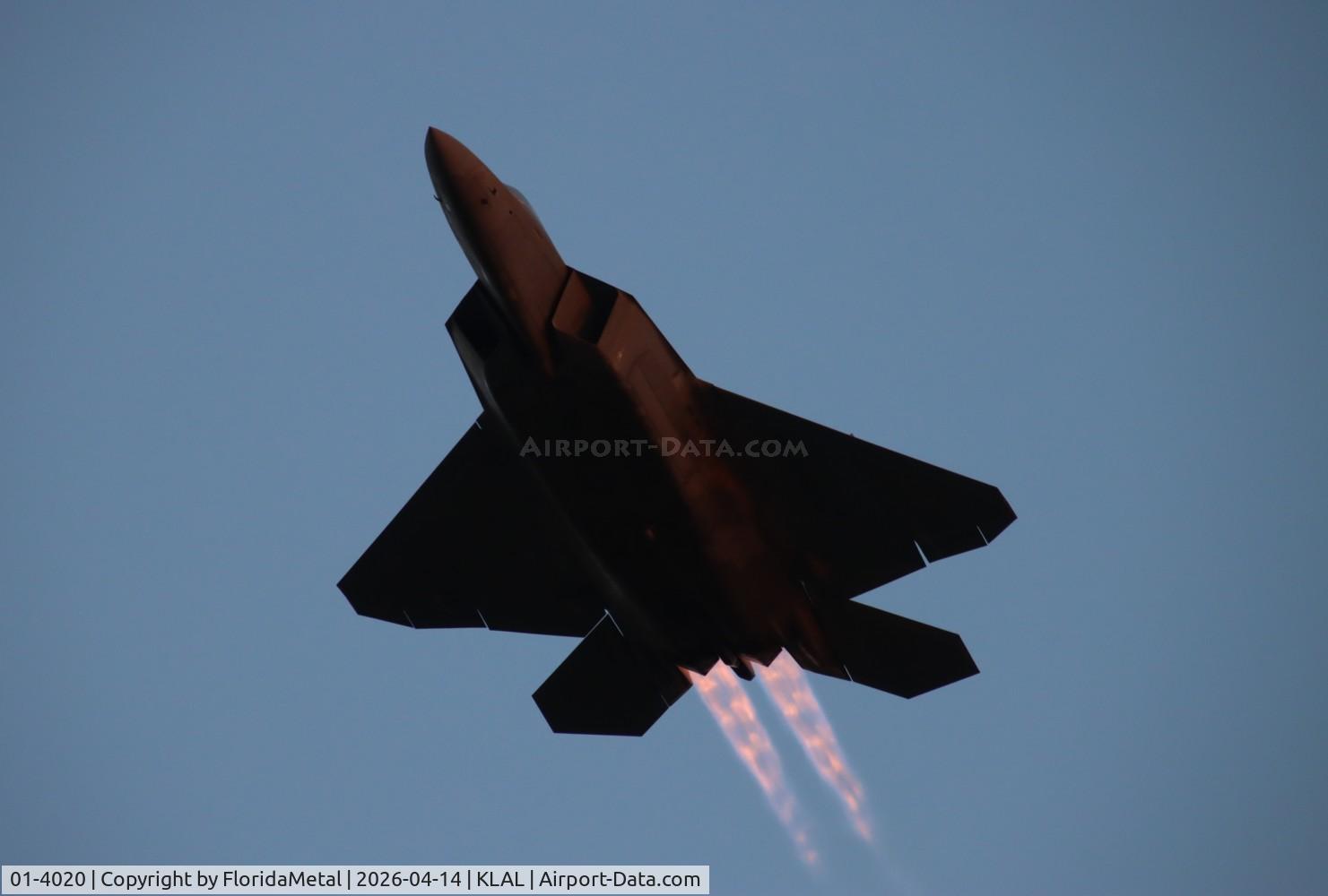 Aircraft 01-4020, 2001 Lockheed Martin F-22A Raptor, c/n 645-4020, Sun N Fun 2026 zx, at KLAL, photo by FloridaMetal