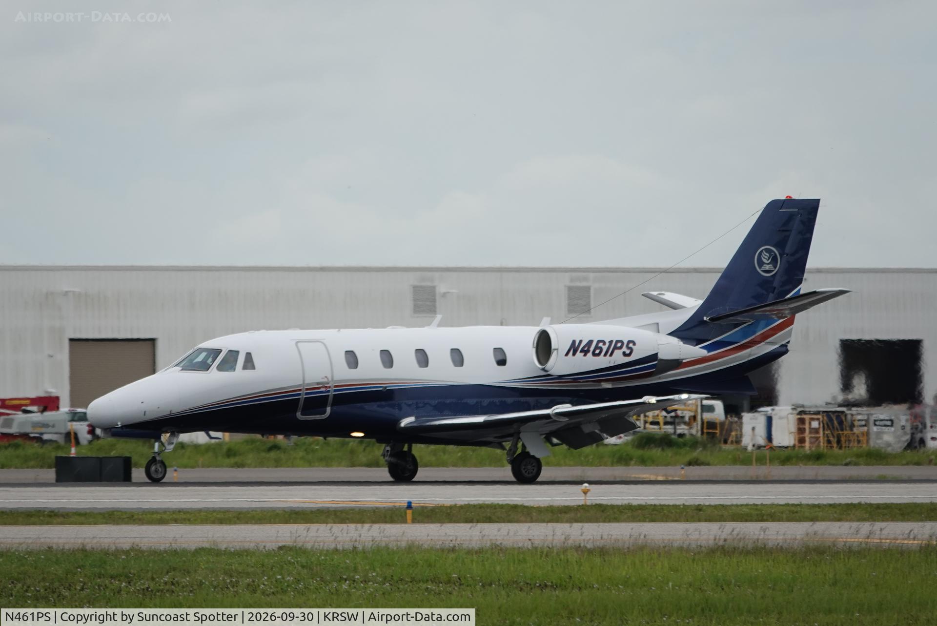 Aircraft N461PS, 2000 Cessna 560XL Citation Excel, c/n 560-5059, Citation 461PS arrives at Southwest Florida International Airport following flight from Middle Peninsula Regional Airport, at KRSW, photo by Suncoast Spotter