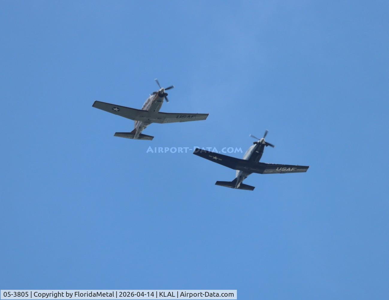 Aircraft 05-3805, 2005 Raytheon T-6A Texan II, c/n PT-359, USAF T-6A zx, at KLAL, photo by FloridaMetal