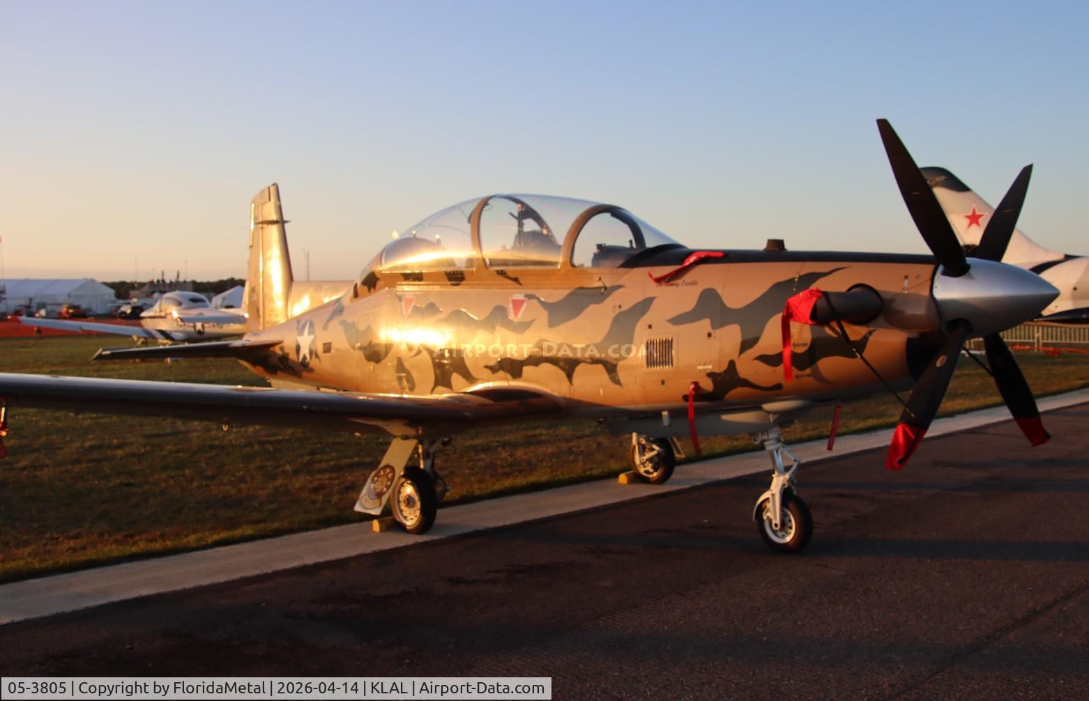 Aircraft 05-3805, 2005 Raytheon T-6A Texan II, c/n PT-359, USAF T-6A special livery zx, at KLAL, photo by FloridaMetal