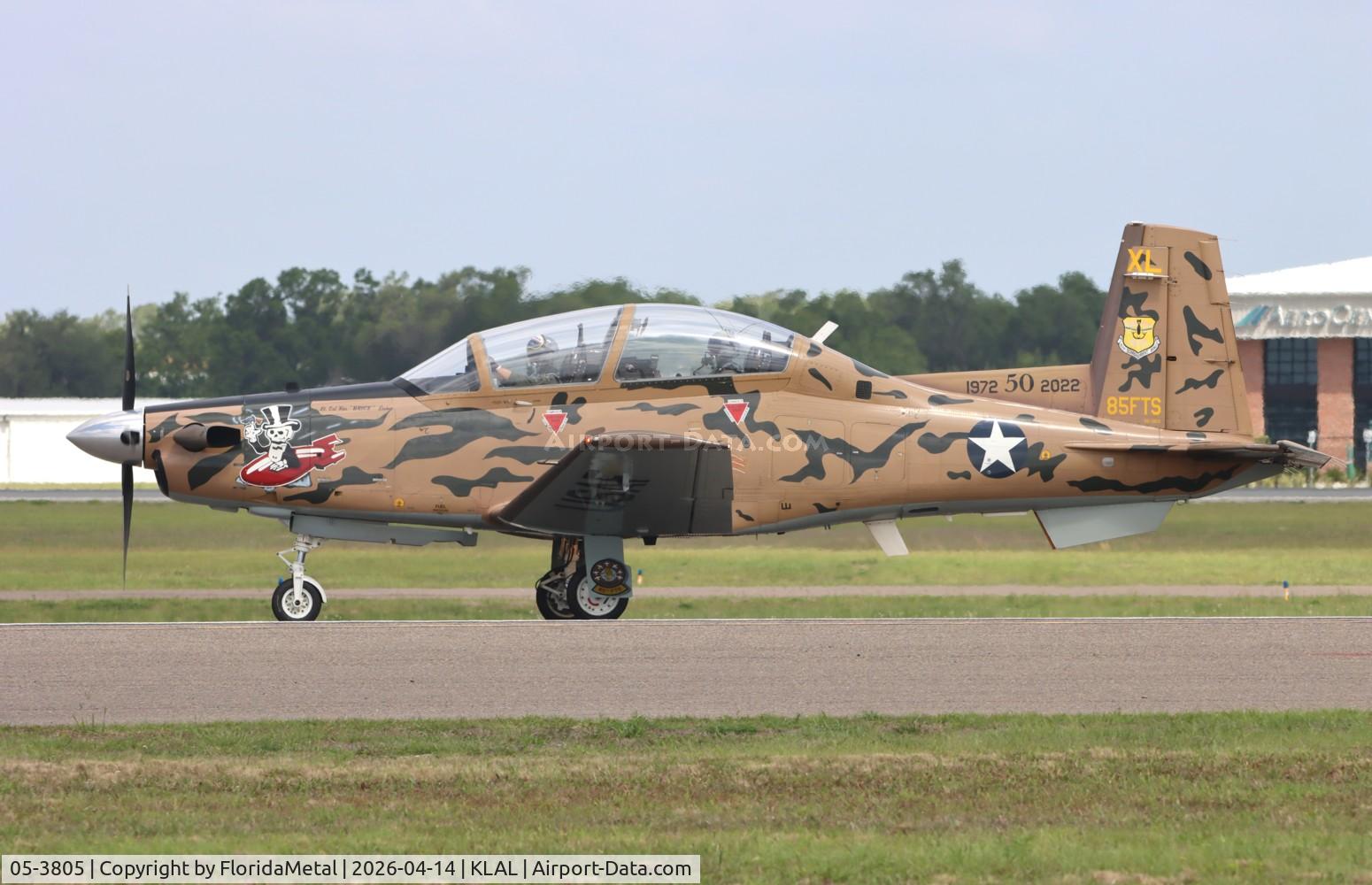 Aircraft 05-3805, 2005 Raytheon T-6A Texan II, c/n PT-359, Sun N Fun 2026 zx LAL, at KLAL, photo by FloridaMetal