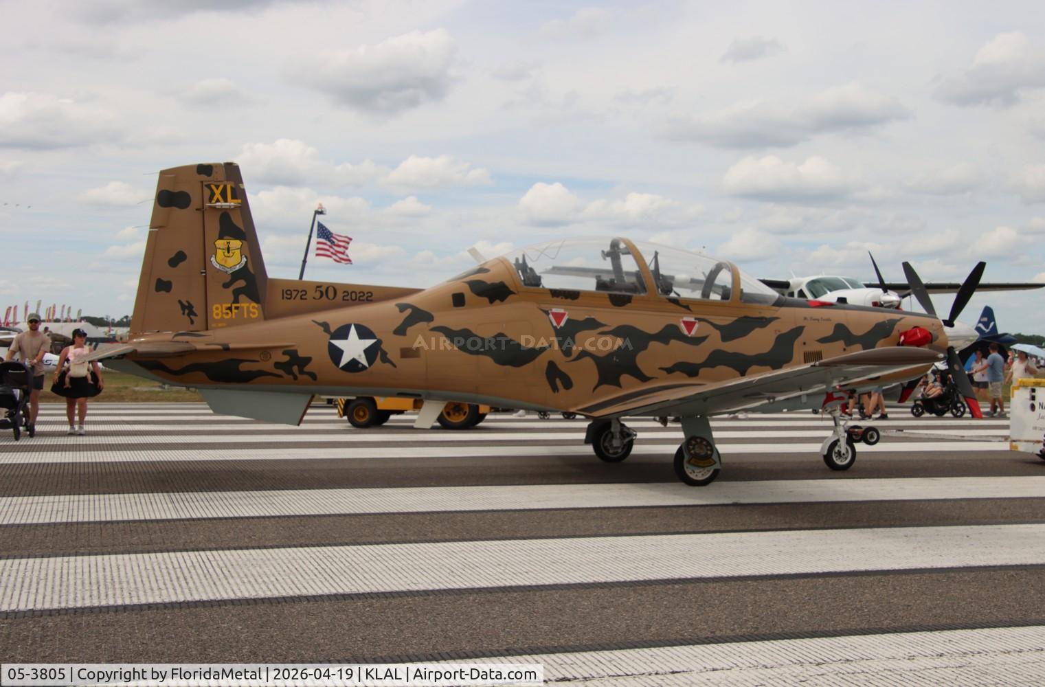 Aircraft 05-3805, 2005 Raytheon T-6A Texan II, c/n PT-359, USAF T-6A special livery zx, at KLAL, photo by FloridaMetal