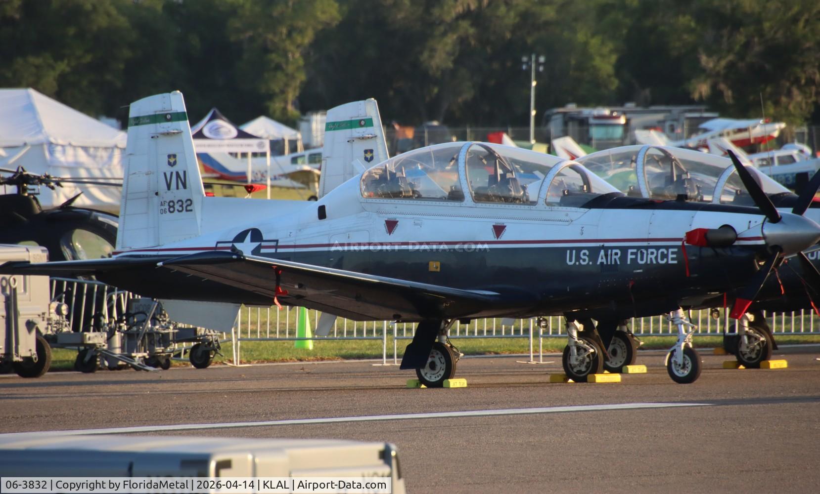Aircraft 06-3832, 2006 Raytheon T-6A Texan II, c/n PT-387, USAF T-6A zx, at KLAL, photo by FloridaMetal