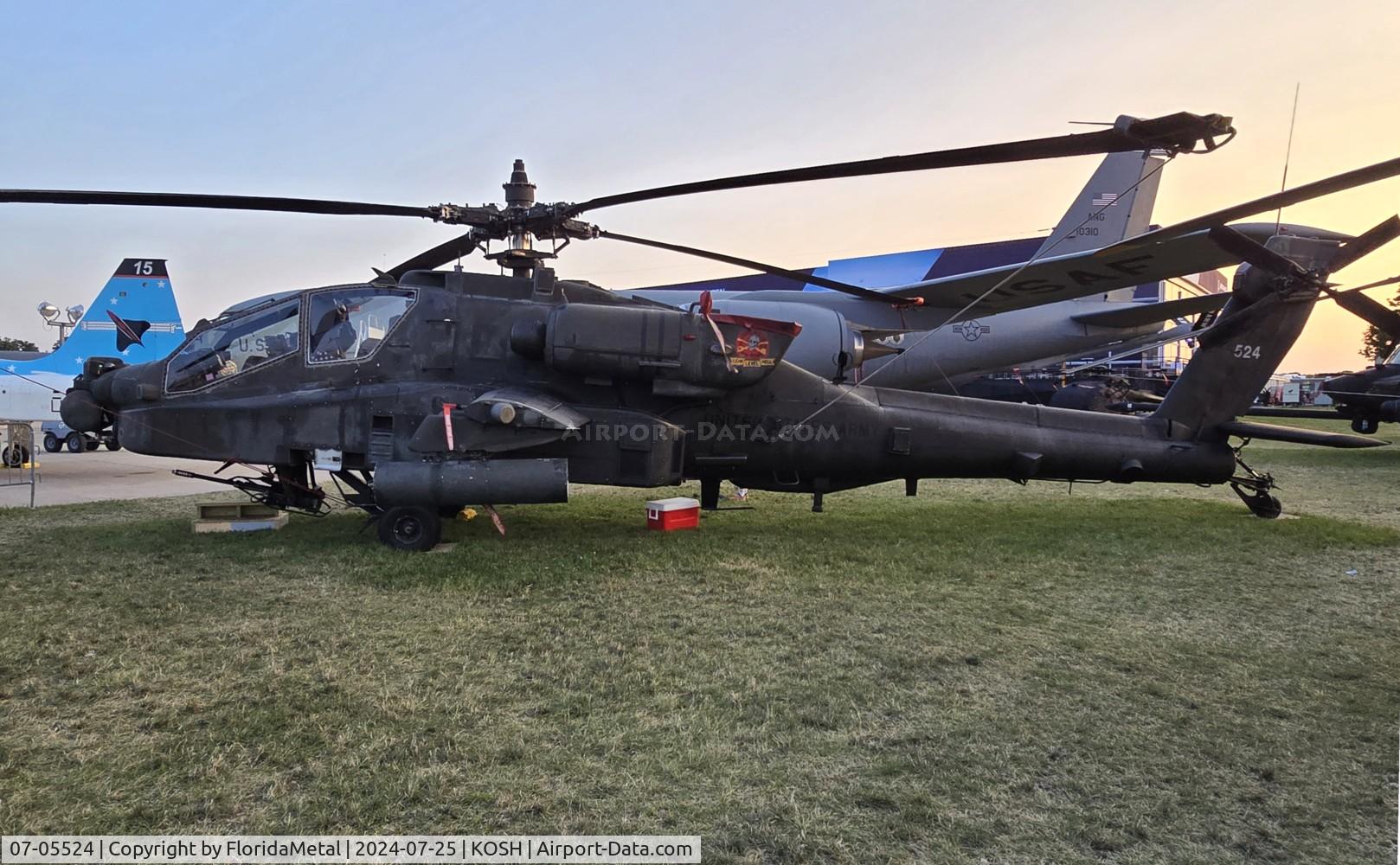 Aircraft 07-05524, Boeing AH-64D Apache Longbow, c/n PVD524, US Army AH-64D zx, at KOSH, photo by FloridaMetal
