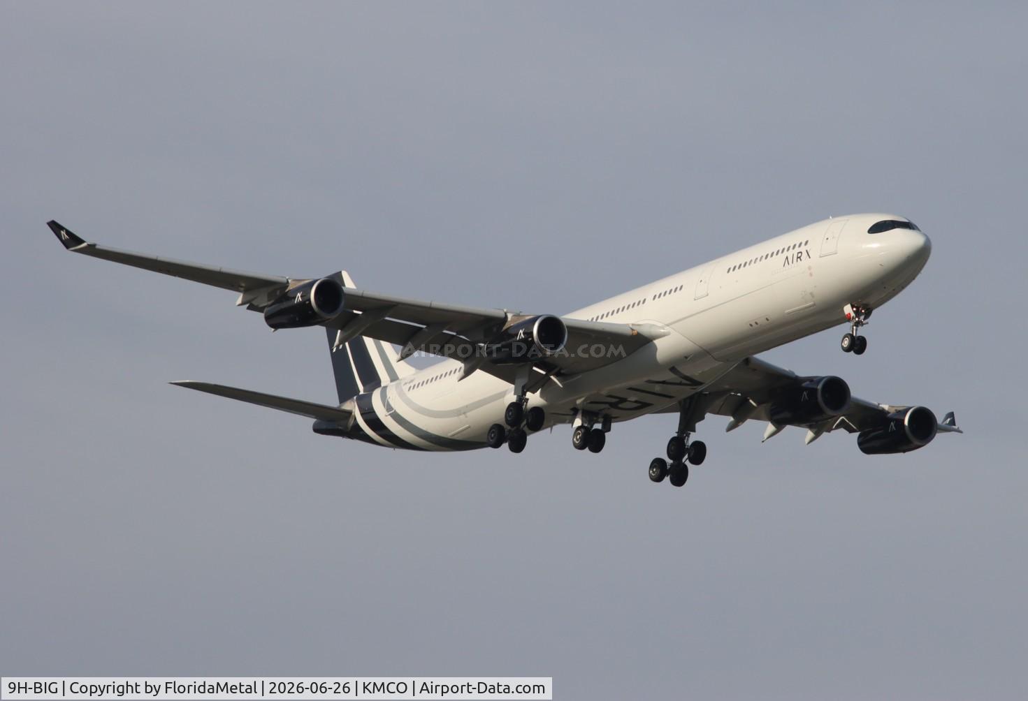 Aircraft 9H-BIG, 2000 Airbus A340-313, c/n 374, AirX A343 zx SJC-MCO, at KMCO, photo by FloridaMetal