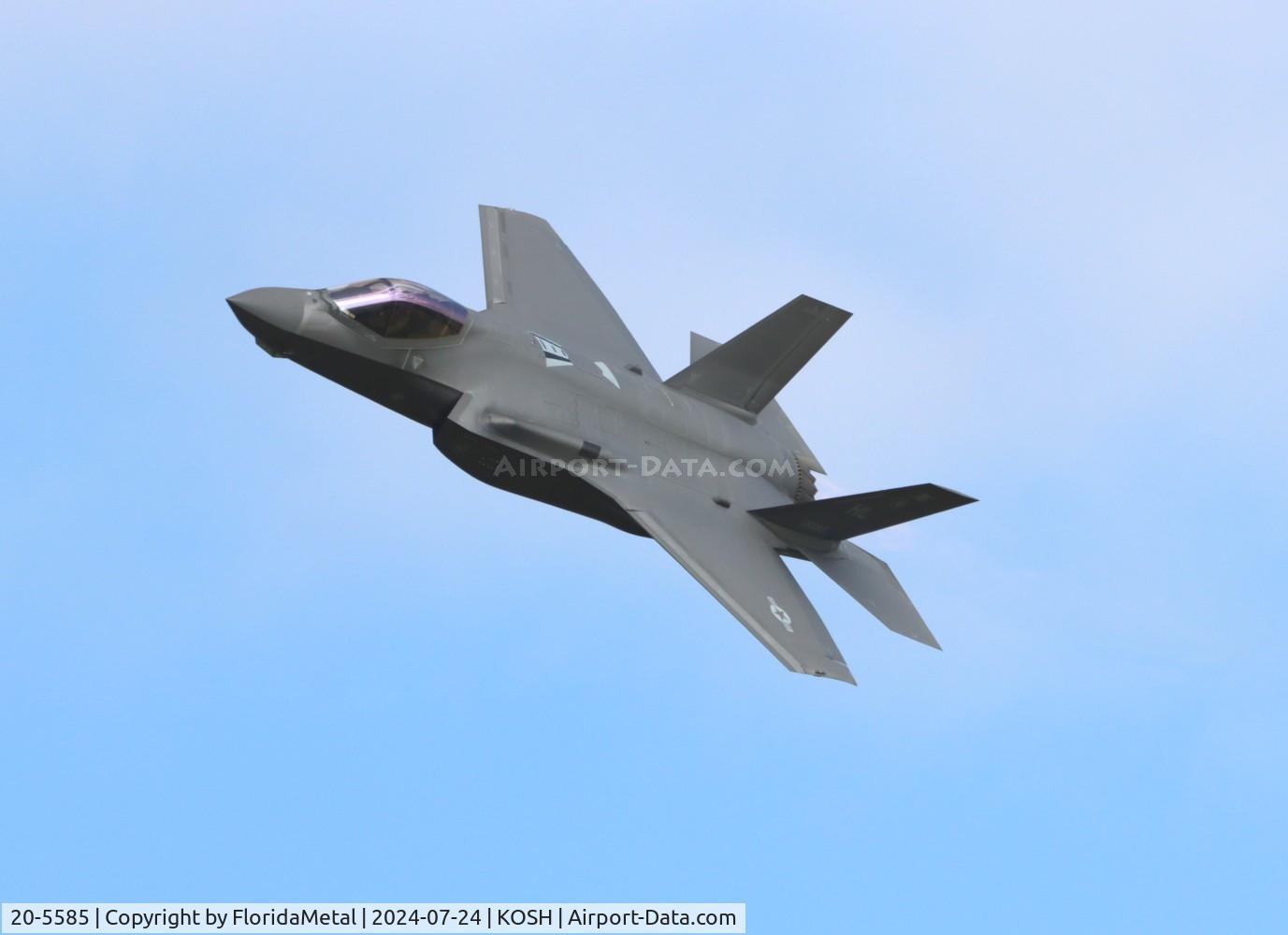 Aircraft 20-5585, 2020 Lockheed Martin F-35A Lightning II, c/n AF-345, OSH 2024 zx, at KOSH, photo by FloridaMetal