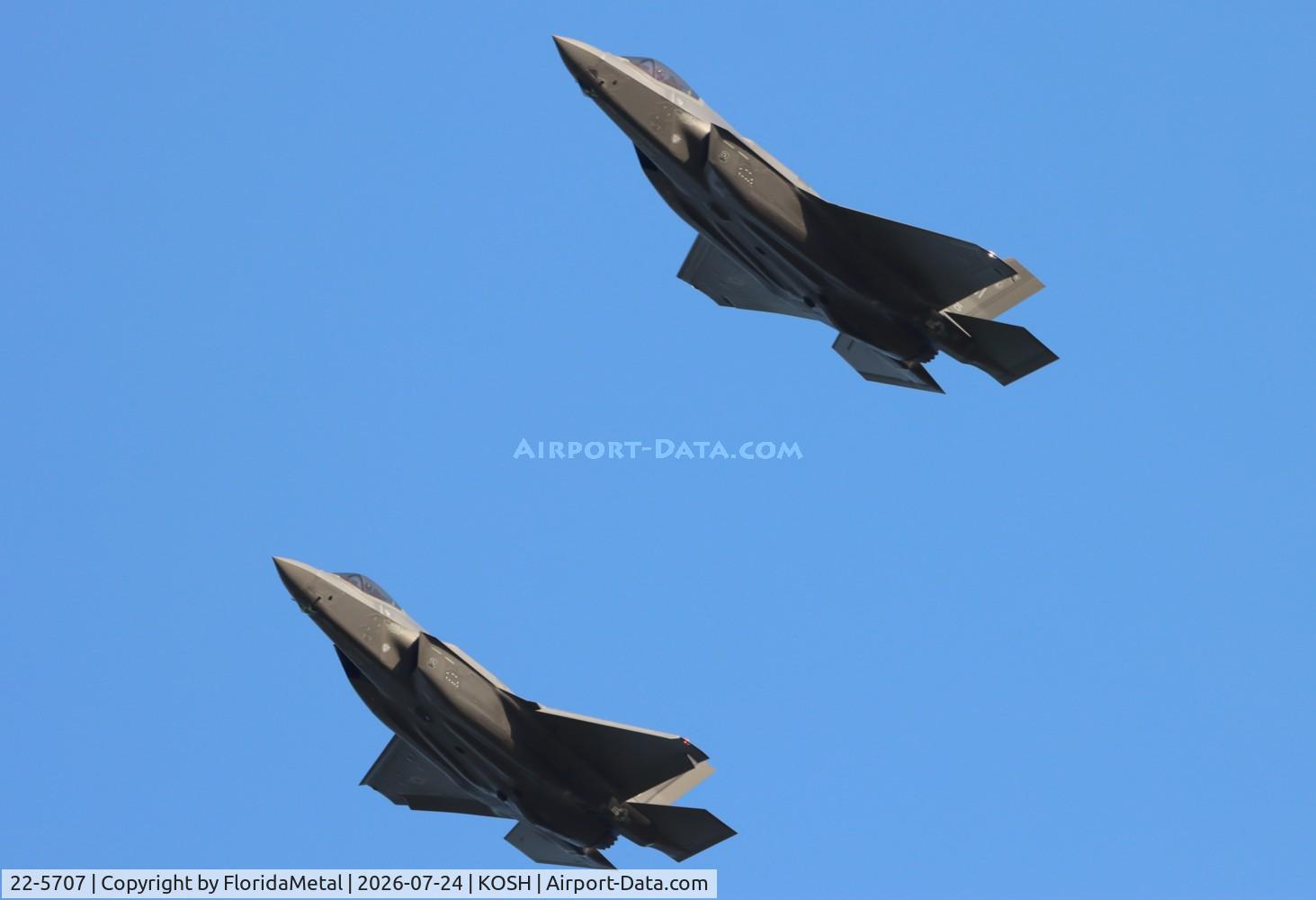 Aircraft 22-5707, 2022 Lockeed Martin F-35A Lightning II, c/n AF-407, USAF F-35A zx, at KOSH, photo by FloridaMetal