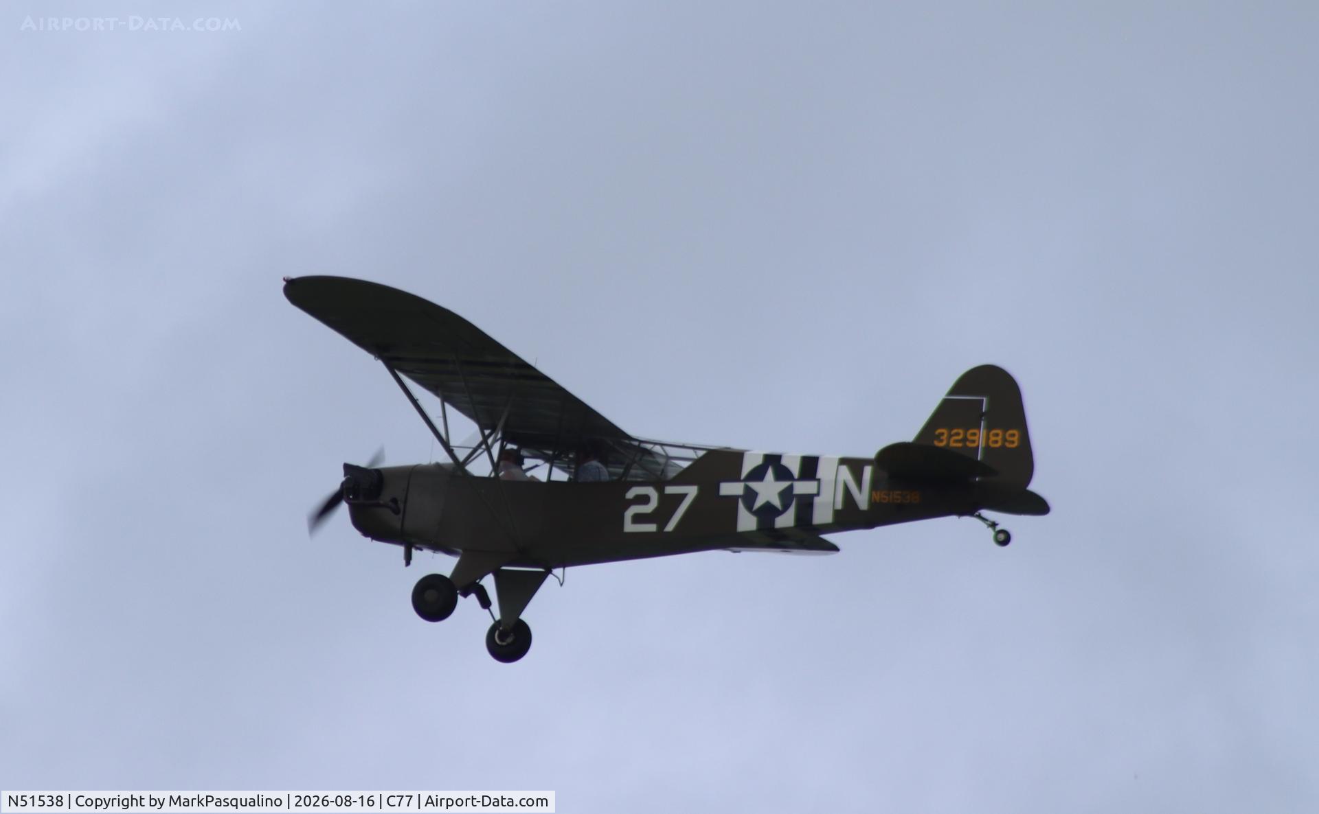 Aircraft N51538, 1945 Piper J3C-65 Cub, c/n 10480, Piper J3C-65, at C77, photo by MarkPasqualino