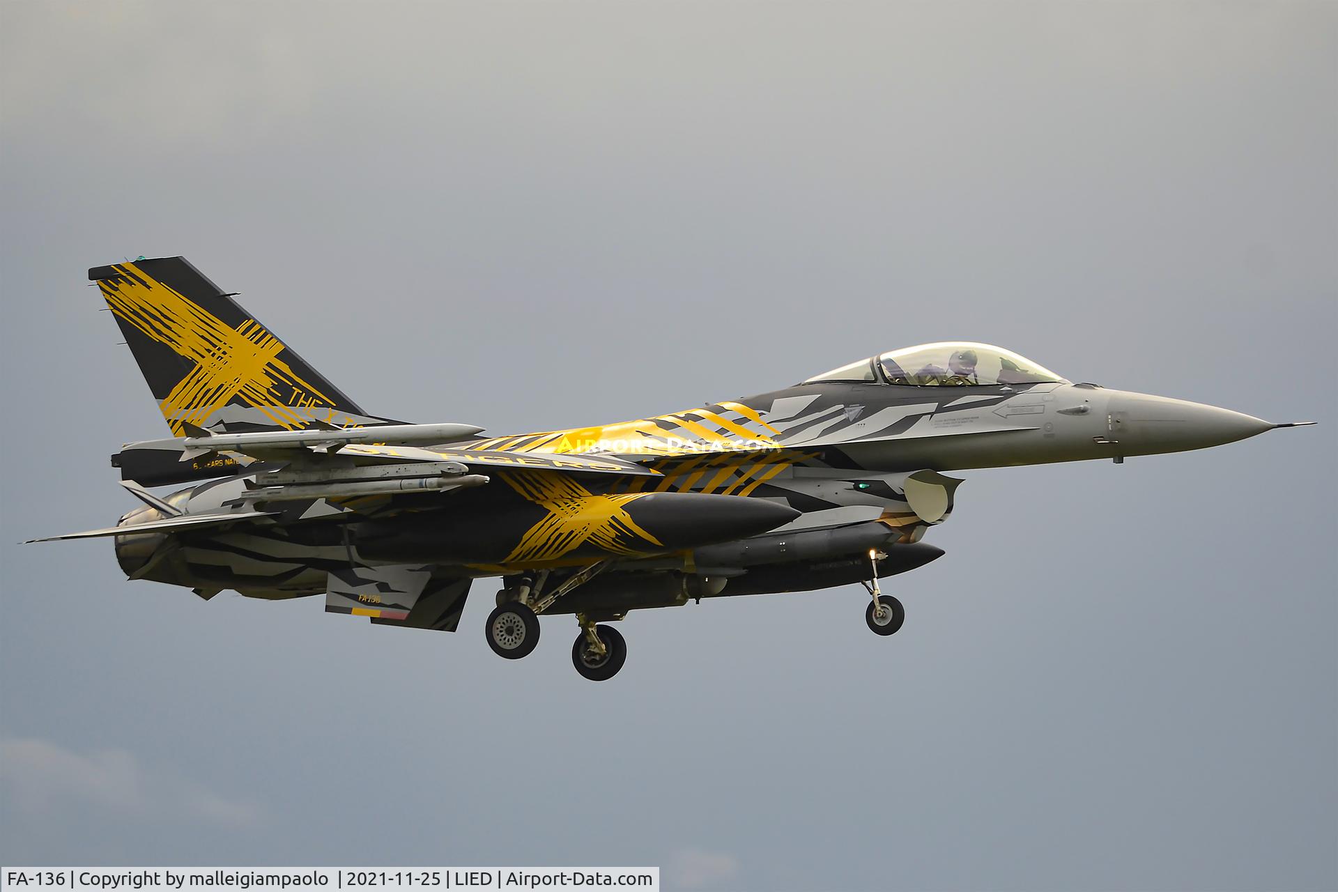 Aircraft FA-136, SABCA F-16AM Fighting Falcon, c/n 6H-136, FA-136, at LIED, photo by malleigiampaolo