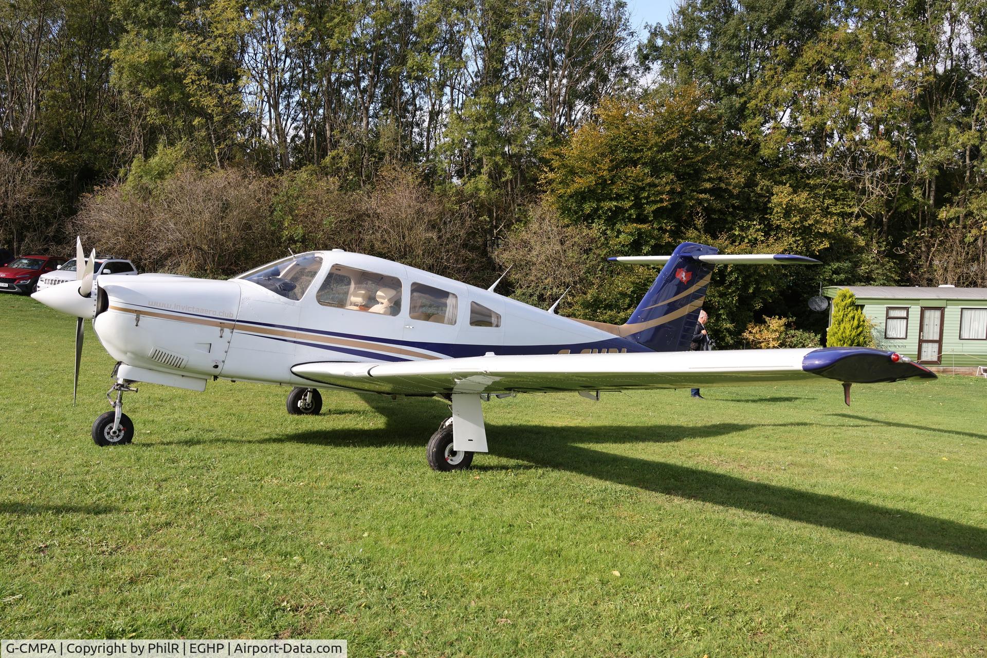 Aircraft G-CMPA, 1979 Piper PA-28RT-201 Cherokee Arrow IV Arrow IV, c/n 28R-7918119, G-CMPA 1979 Piper PA-28RT-201 Cherokee Arrow lV Popham 10.10.26 (1).jpg, at EGHP, photo by PhilR