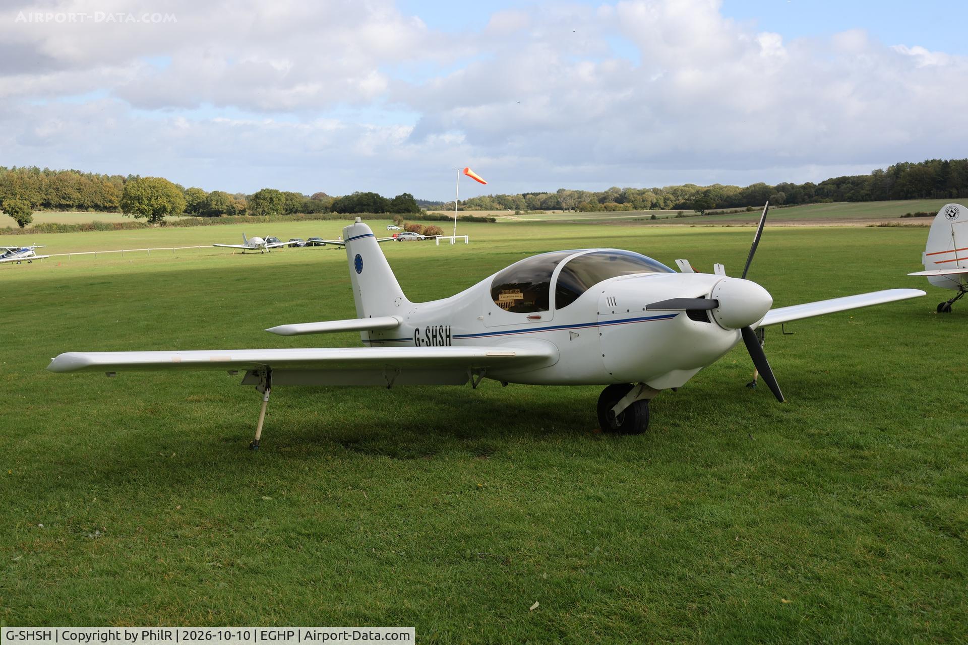 Aircraft G-SHSH, 2002 Europa Monowheel, c/n PFA 247-12722, G-SHSH 2006 Europa Popham, at EGHP, photo by PhilR