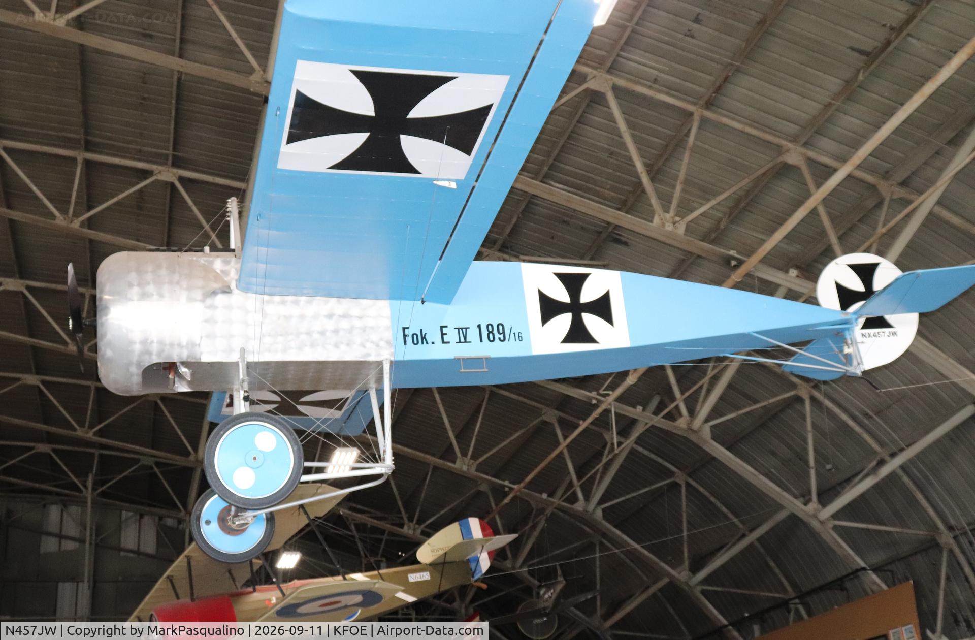 Aircraft N457JW, 2007 Werner Ron L FOKKER EIII, c/n 001, Fokker EIII (Replica), at KFOE, photo by MarkPasqualino