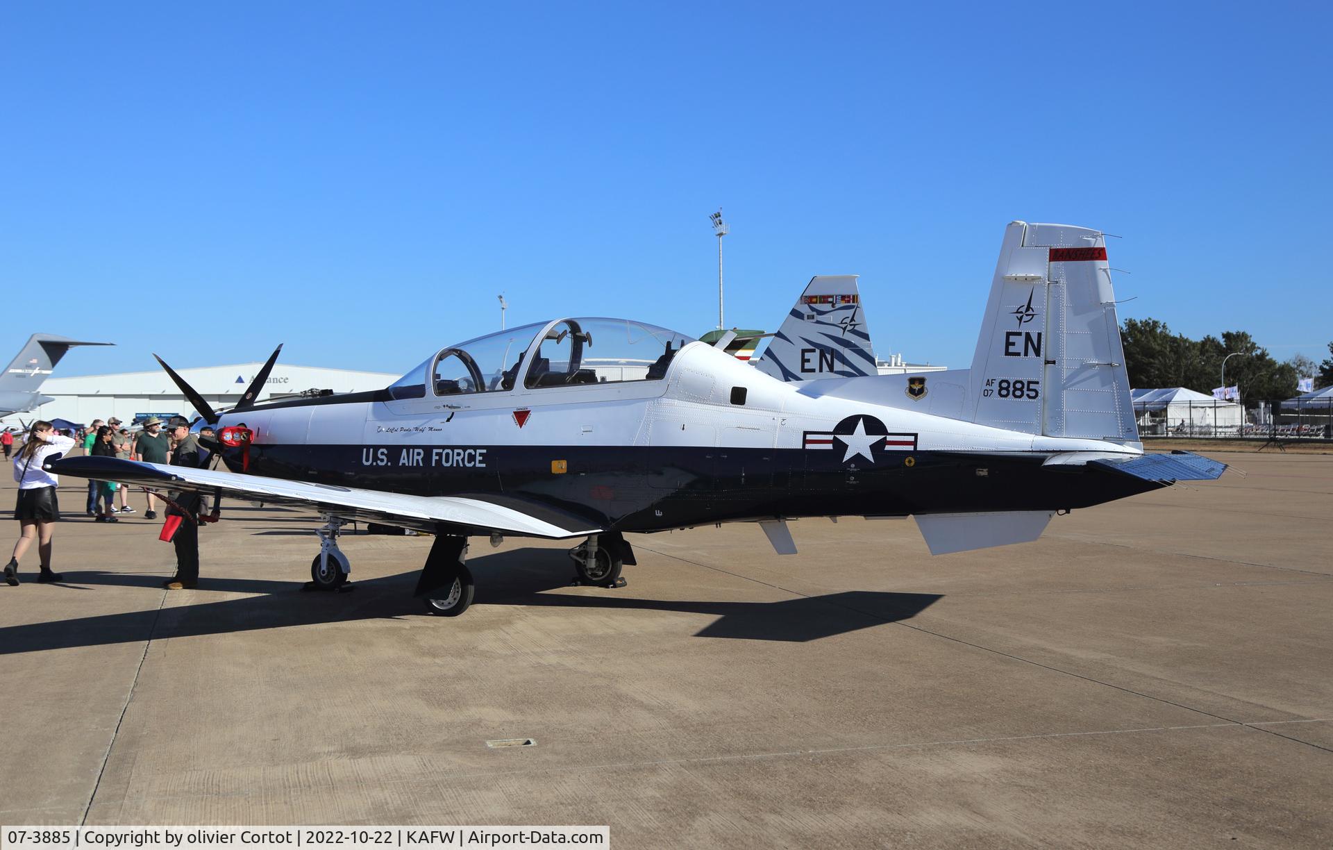 Aircraft 07-3885, 2007 Raytheon T-6A Texan II, c/n PT-440, 2022 airshow, at KAFW, photo by olivier Cortot