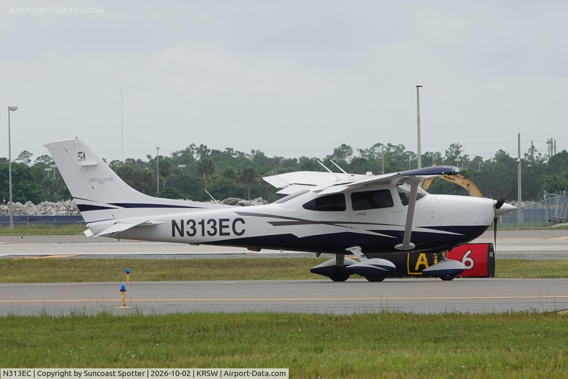 Aircraft N313EC, Cessna T182T Turbo Skylane, c/n T18209052, Skylane 313EC taxis at Southwest Florida International Airport prior to flight to Immokalee Airport, at KRSW, photo by Suncoast Spotter