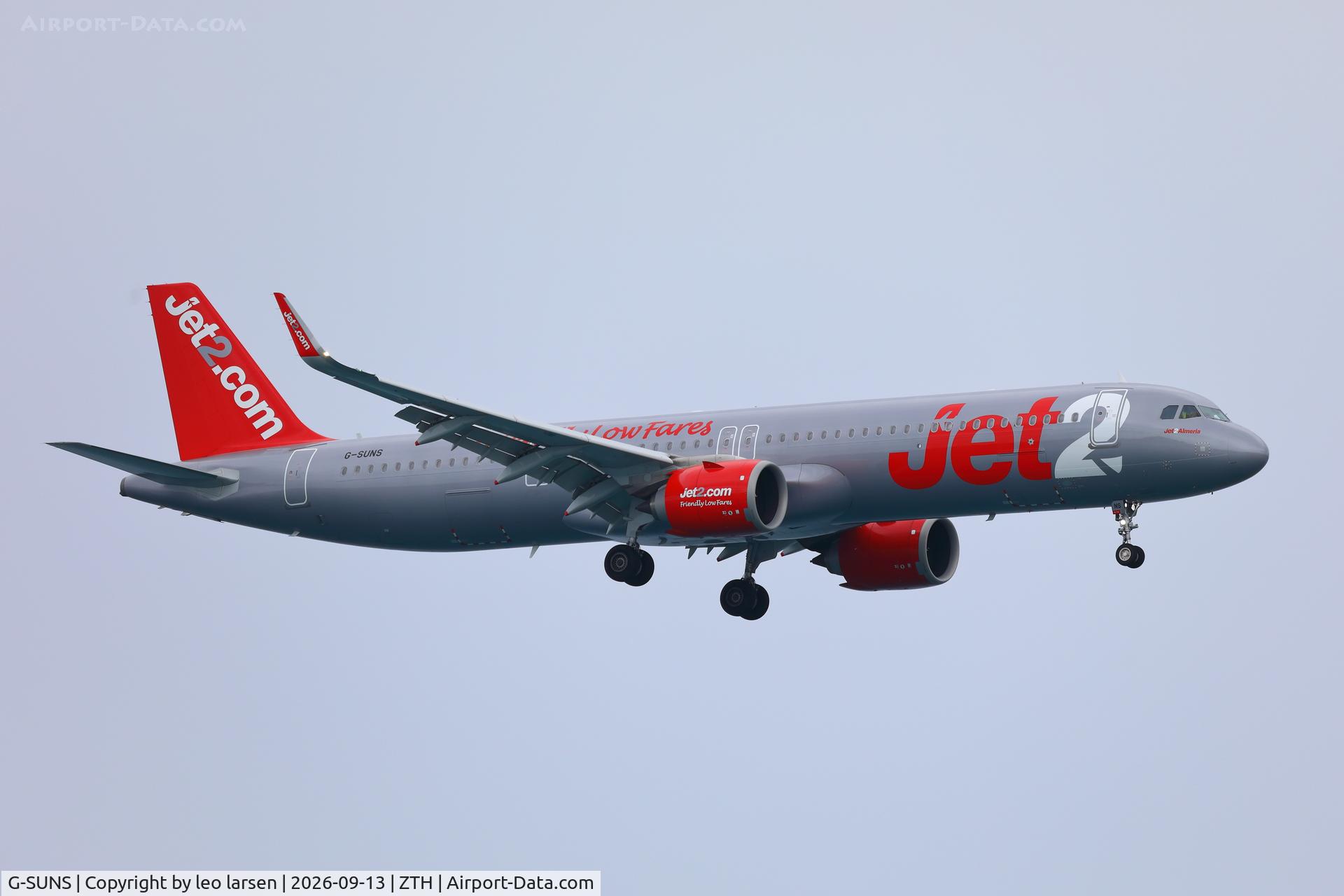 Aircraft G-SUNS, 2025 Airbus A321-251NX, c/n 12646, Zakynthos 13.9.2026, at ZTH, photo by leo larsen