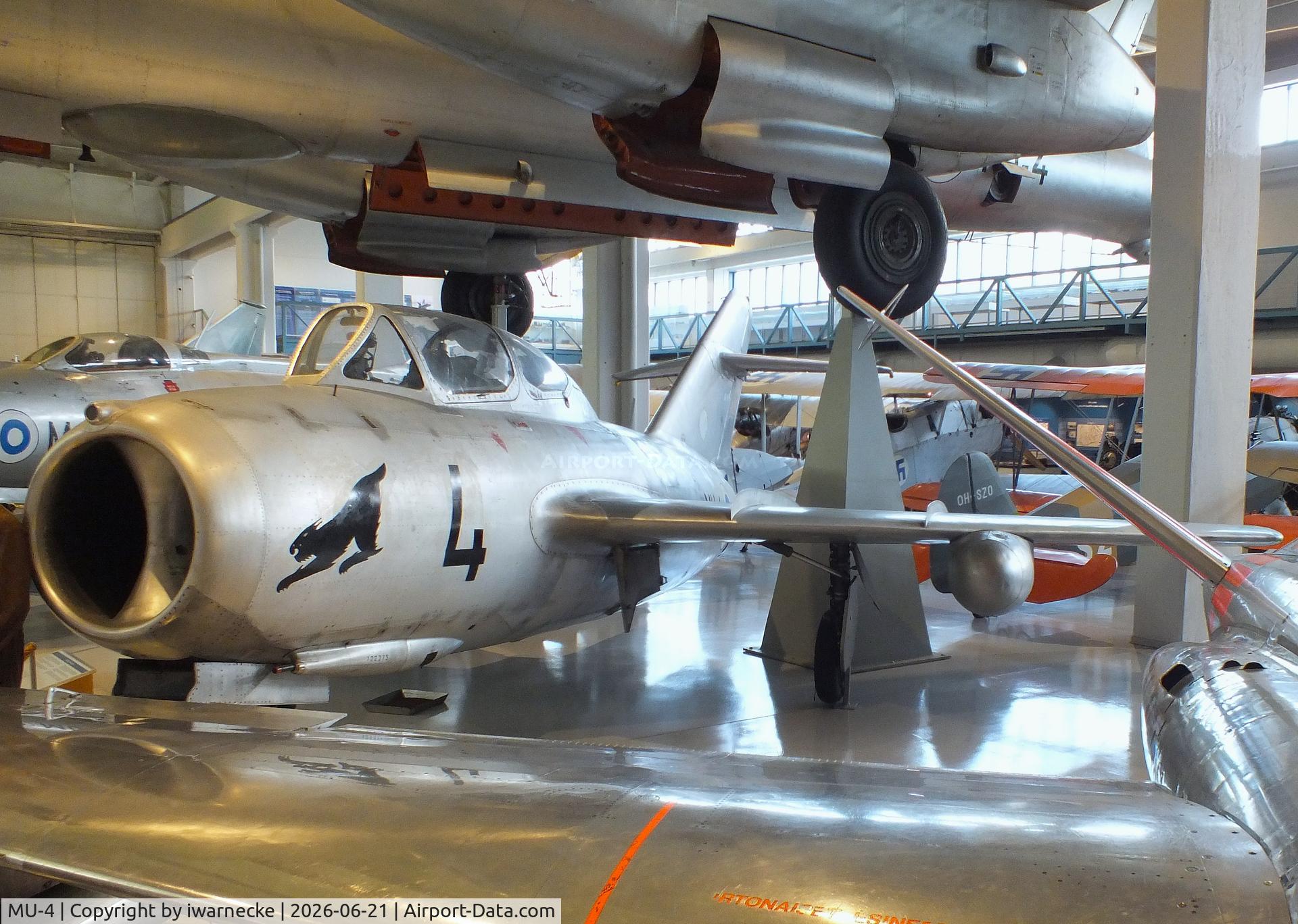 Aircraft MU-4, Aero CS-102 (MiG-15UTI), c/n 722375, Aero CS-102 (MiG-15UTI) MIDGET at the Suomen Ilmavoimamuseo (Finnish Air Force Museum, formerly known as Keski-Suomen Ilmailumuseo / Aviation Museum of Central Finland), Jyväskylä-Tikkakoski, photo by iwarnecke