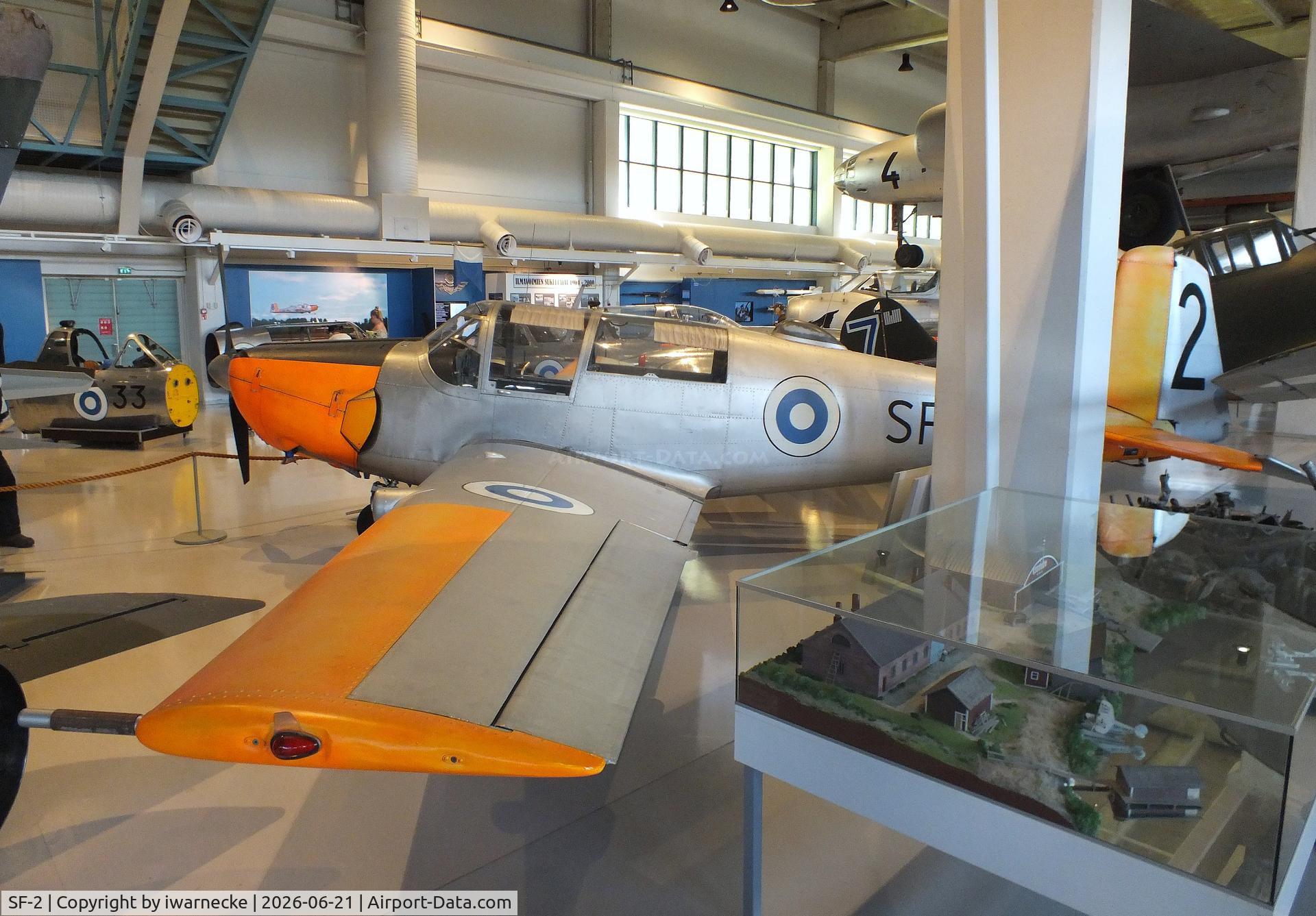 Aircraft SF-2, Saab 91D Safir, c/n 91-348, SAAB 91D Safir at the Suomen Ilmavoimamuseo (Finnish Air Force Museum, formerly known as Keski-Suomen Ilmailumuseo / Aviation Museum of Central Finland), Jyväskylä-Tikkakoski, photo by iwarnecke