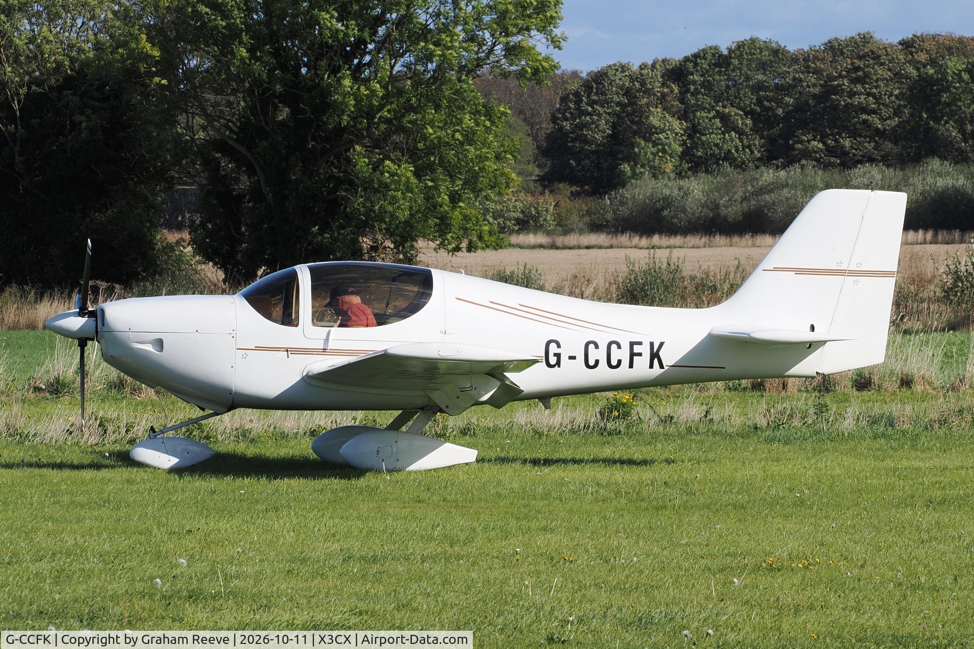 Aircraft G-CCFK, 2004 Europa XS, c/n PFA 247-13744, Just landed at Northrepps., at X3CX, photo by Graham Reeve
