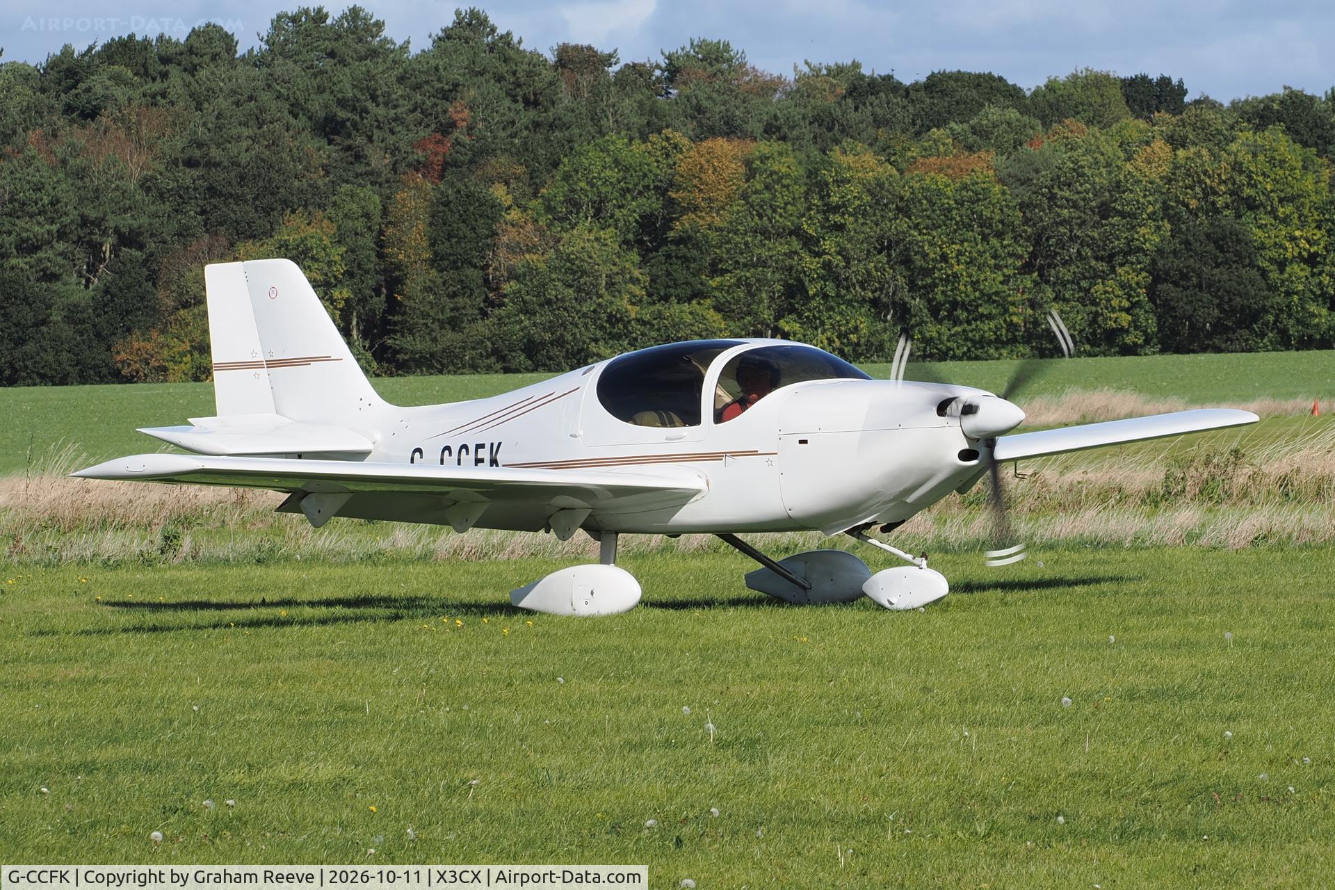 Aircraft G-CCFK, 2004 Europa XS, c/n PFA 247-13744, Just landed at Northrepps., at X3CX, photo by Graham Reeve