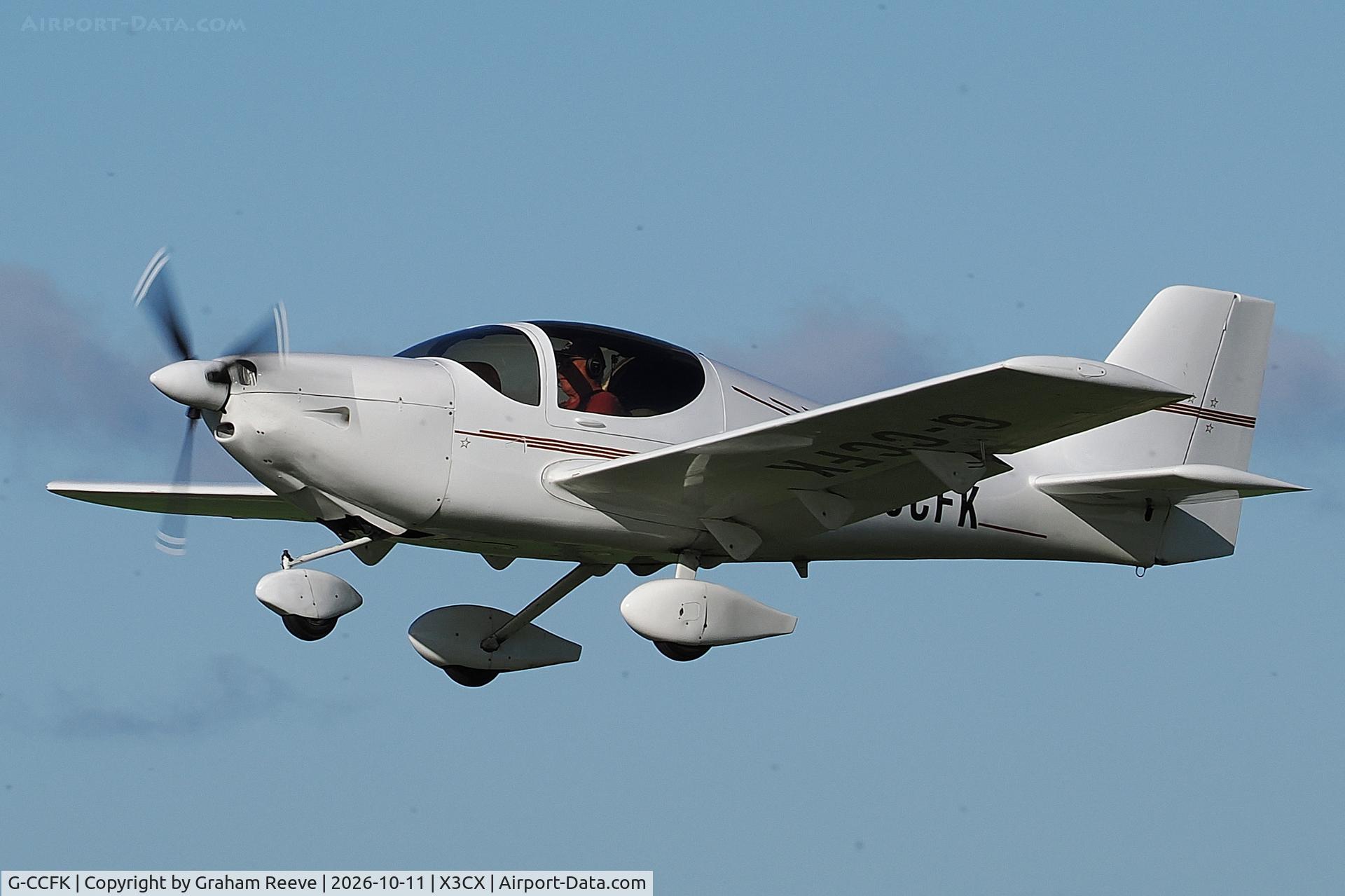 Aircraft G-CCFK, 2004 Europa XS, c/n PFA 247-13744, Departing from Northrepps., at X3CX, photo by Graham Reeve